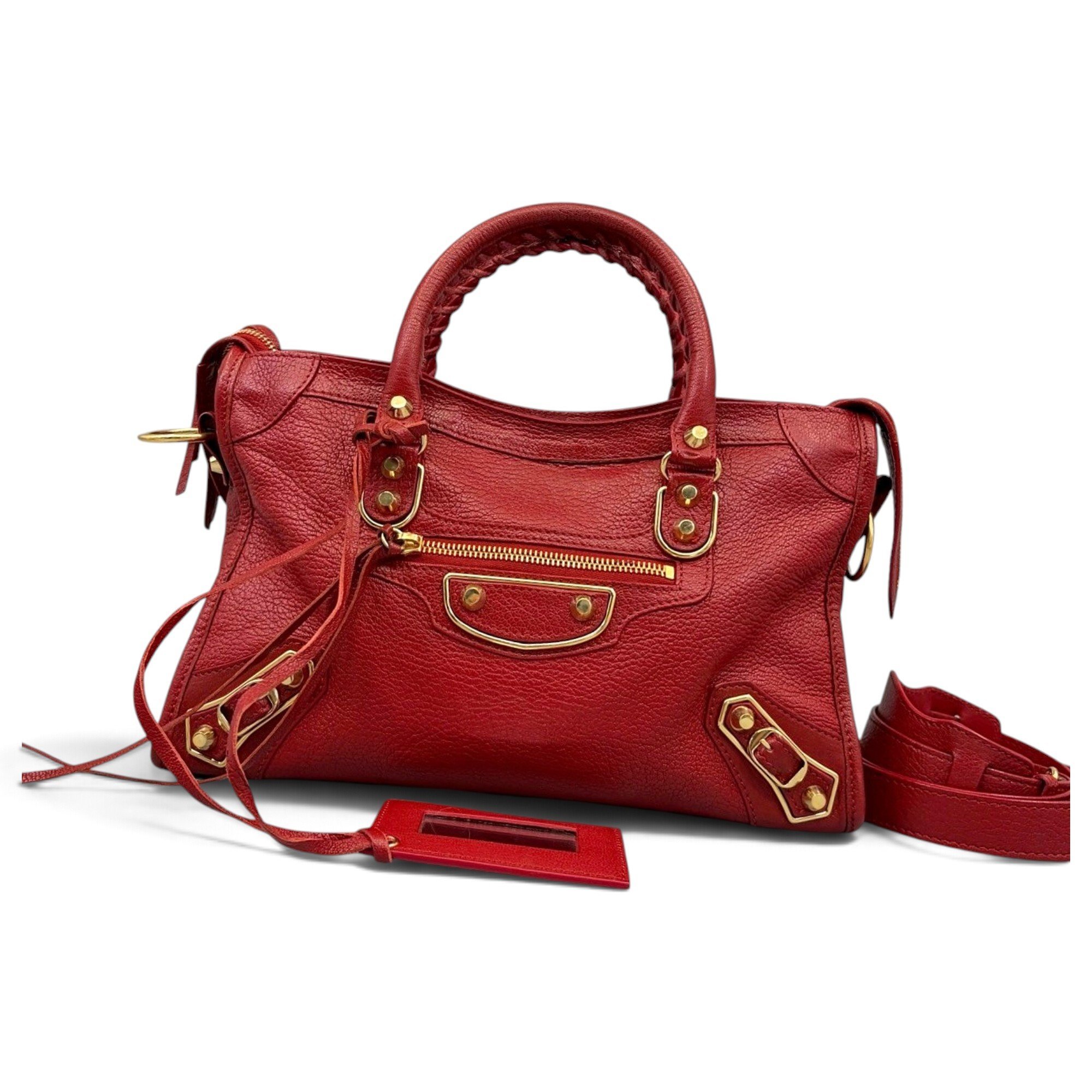 City leather handbag
