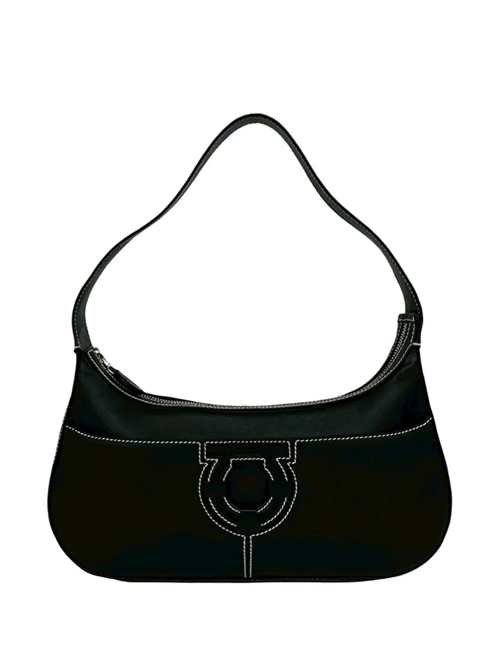 2010-2026 Leather Gancini Stitched shoulder bag