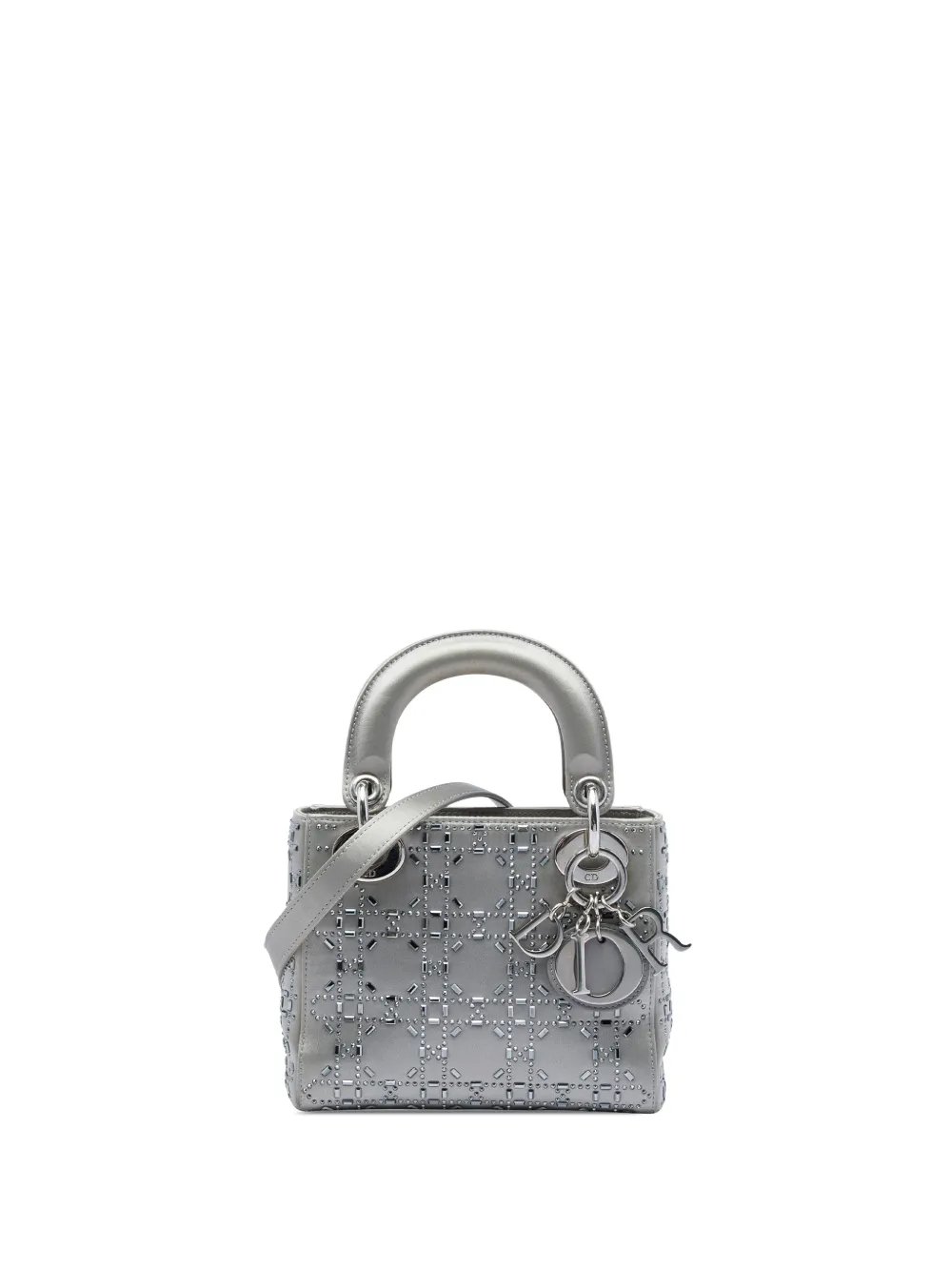 2017 Mini Satin Cannage Crystal Embellished Lady Dior satchel