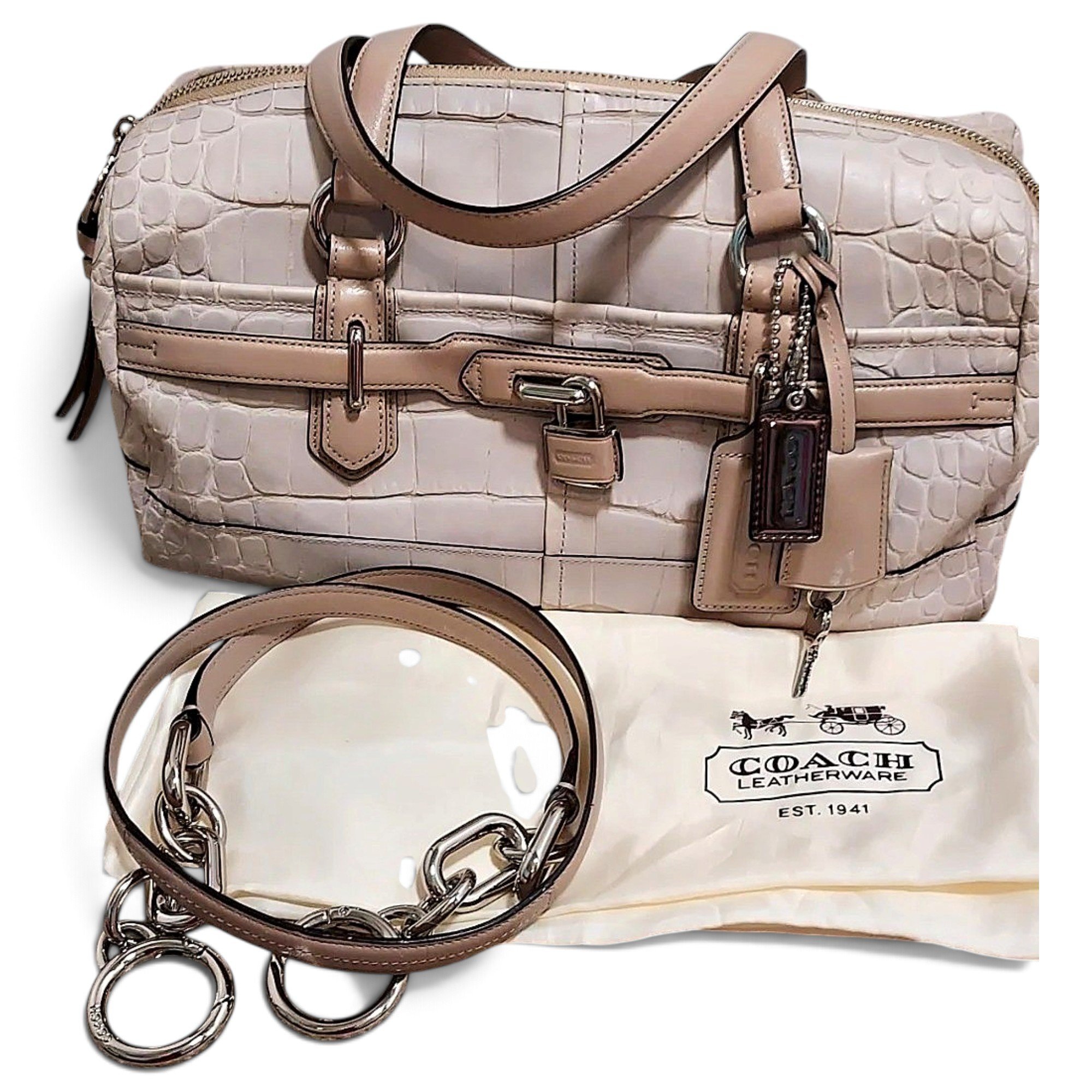 Coach Princess Street Dome Satchel crocodile crossbody bag