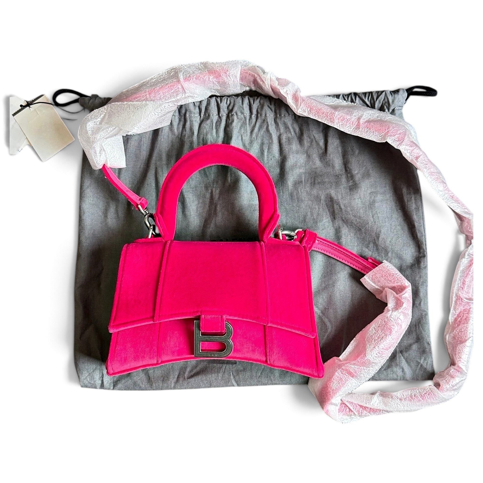 Hourglass velvet handbag
