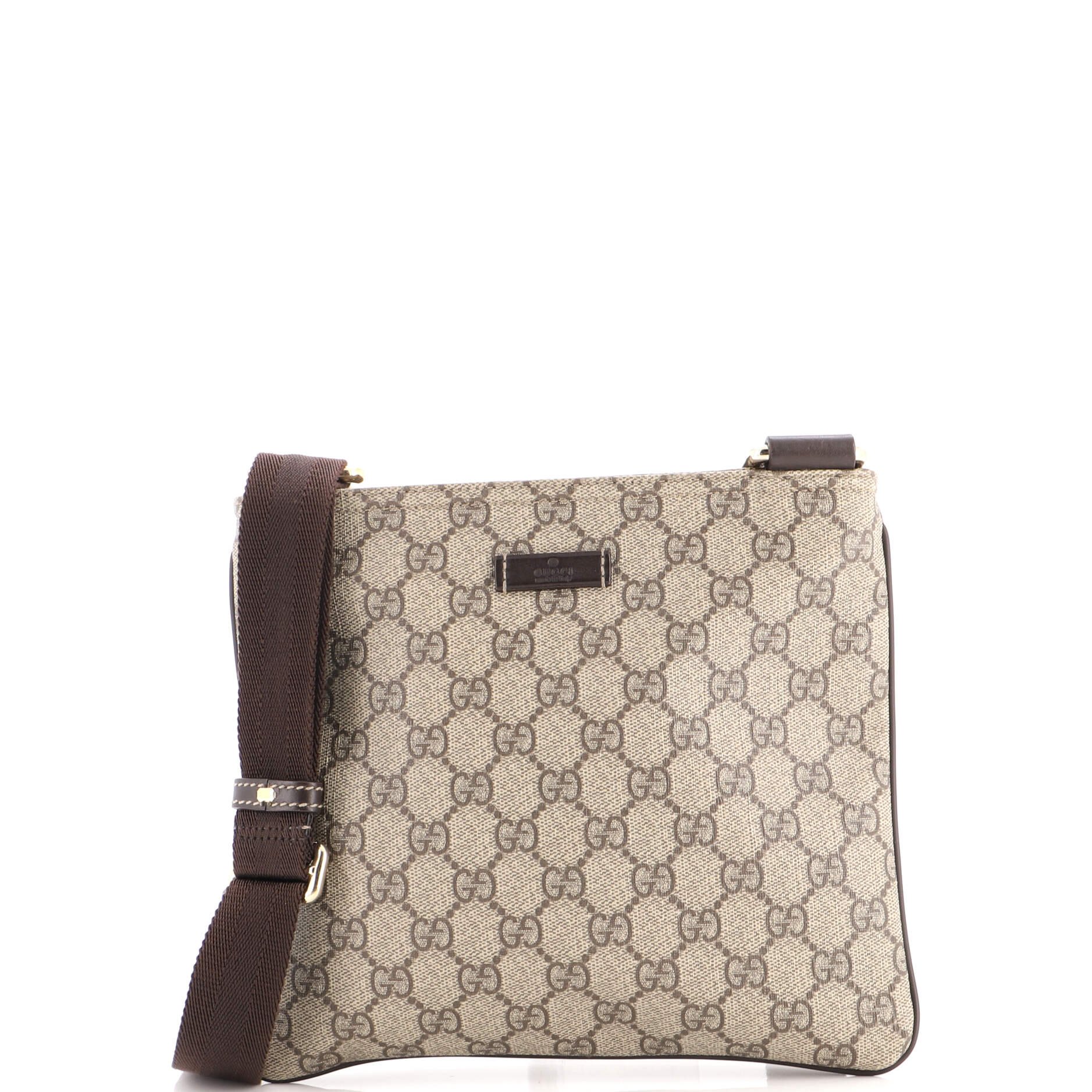 Zip Top Messenger Bag GG Coated Canvas Small