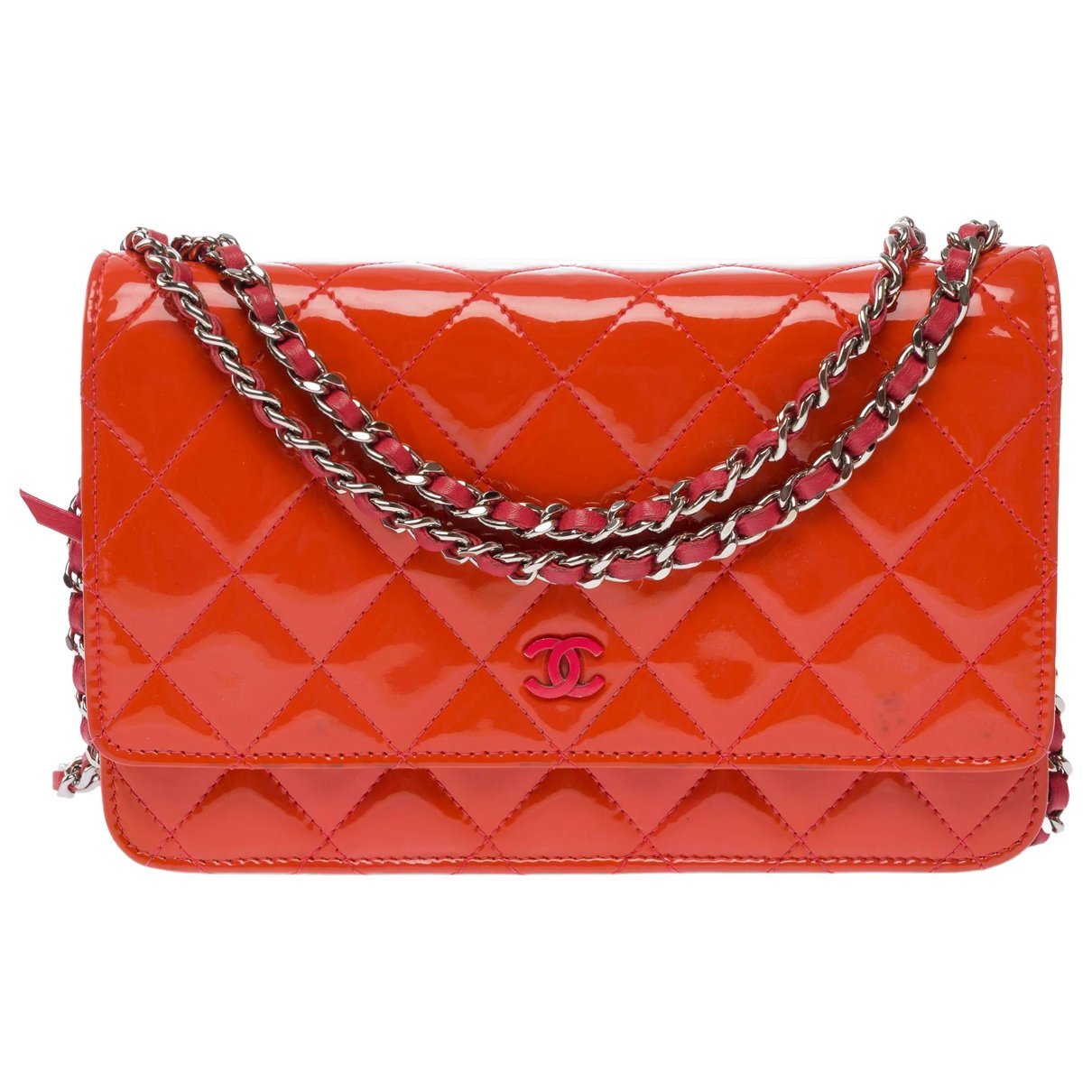 Wallet On Chain leather handbag