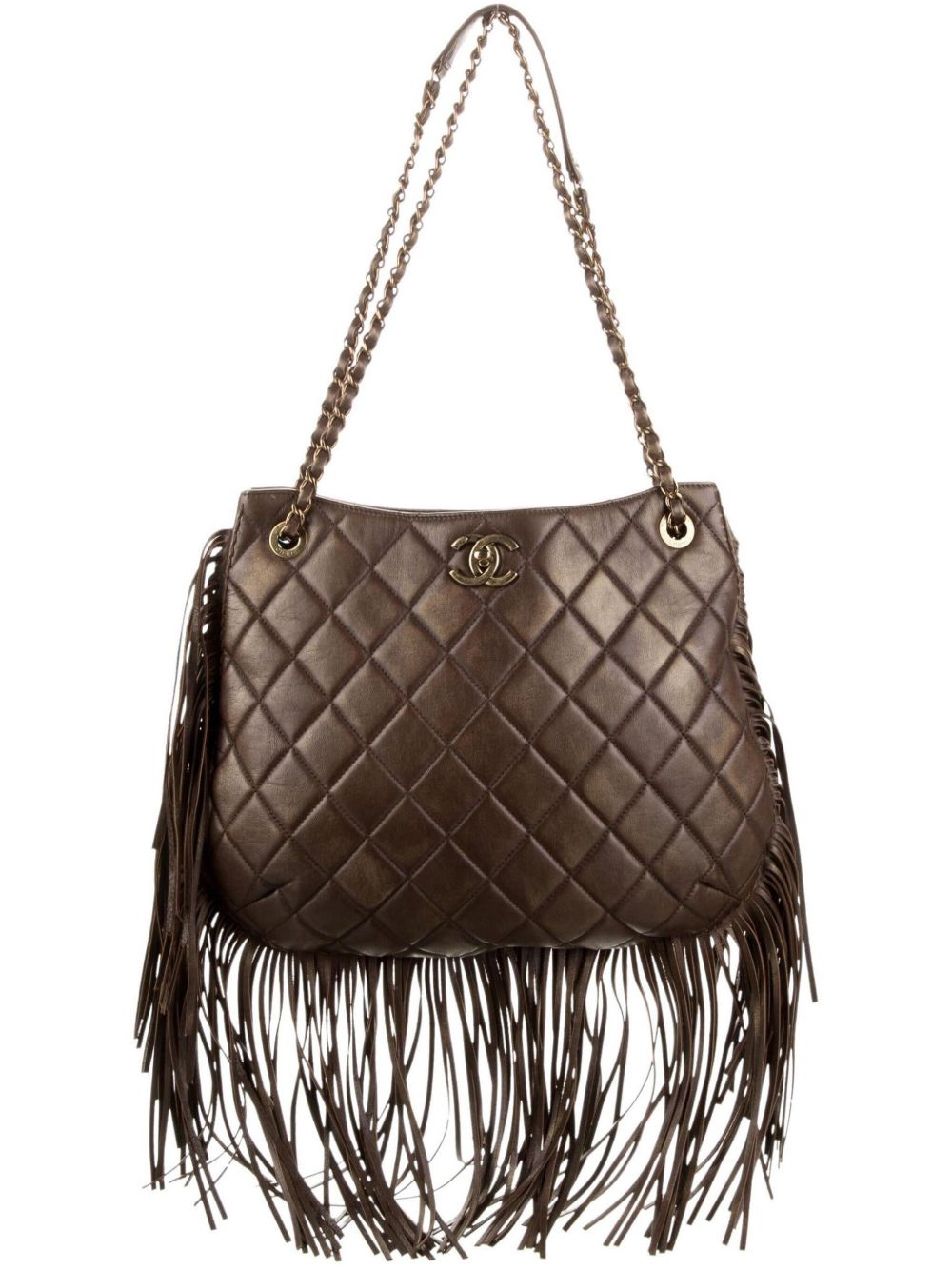 2014 Paris Dallas Metièrs D'Art fringed shoulder bag