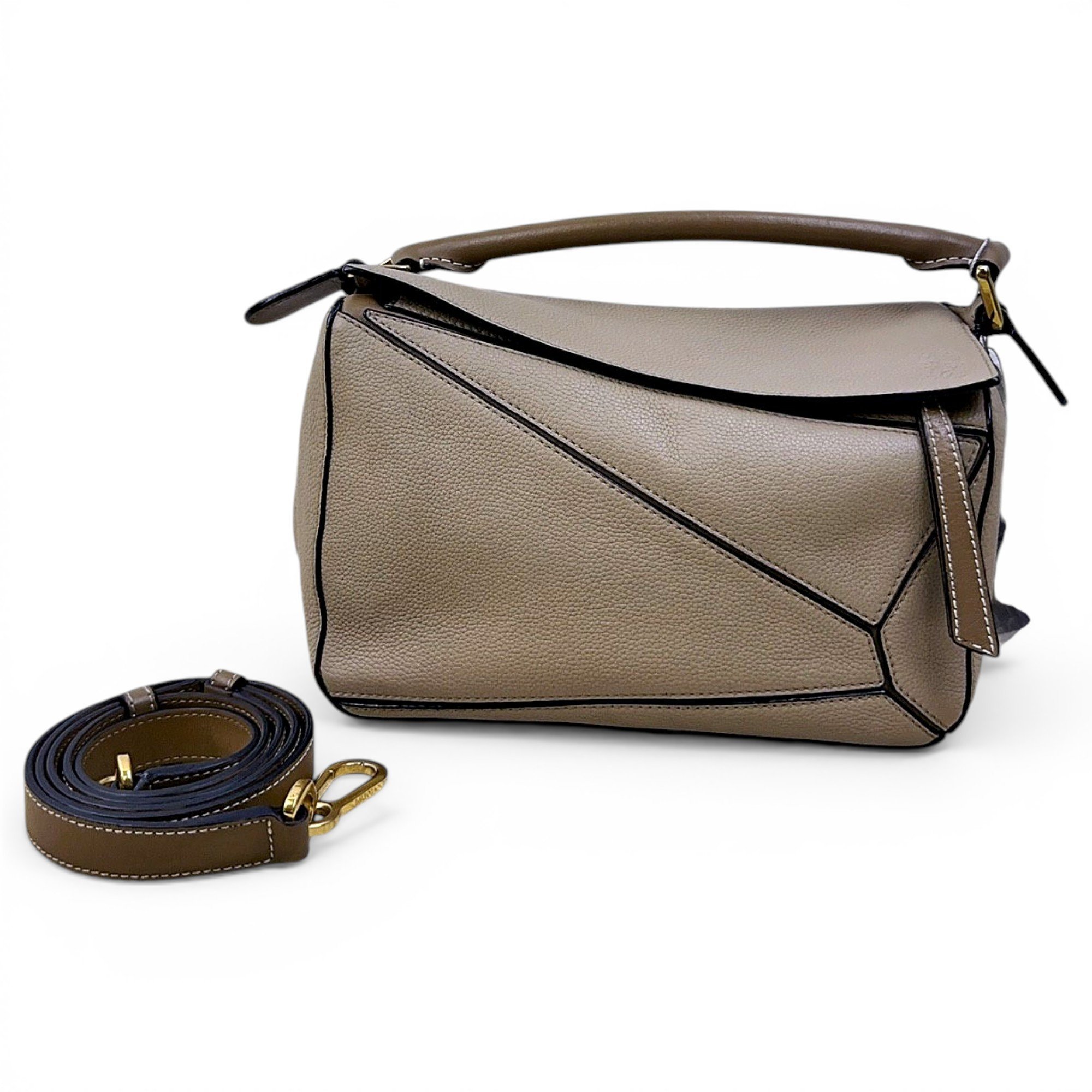 Puzzle leather handbag