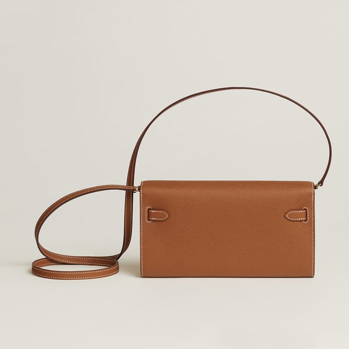 Gold Kelly Classique to Go Wallet