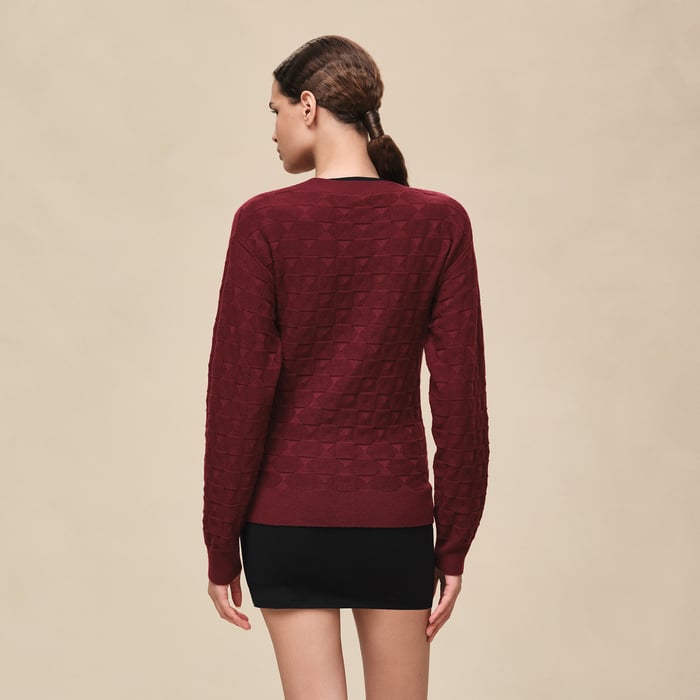 Rouge Carmin "Medor" Long-sleeve Cardigan