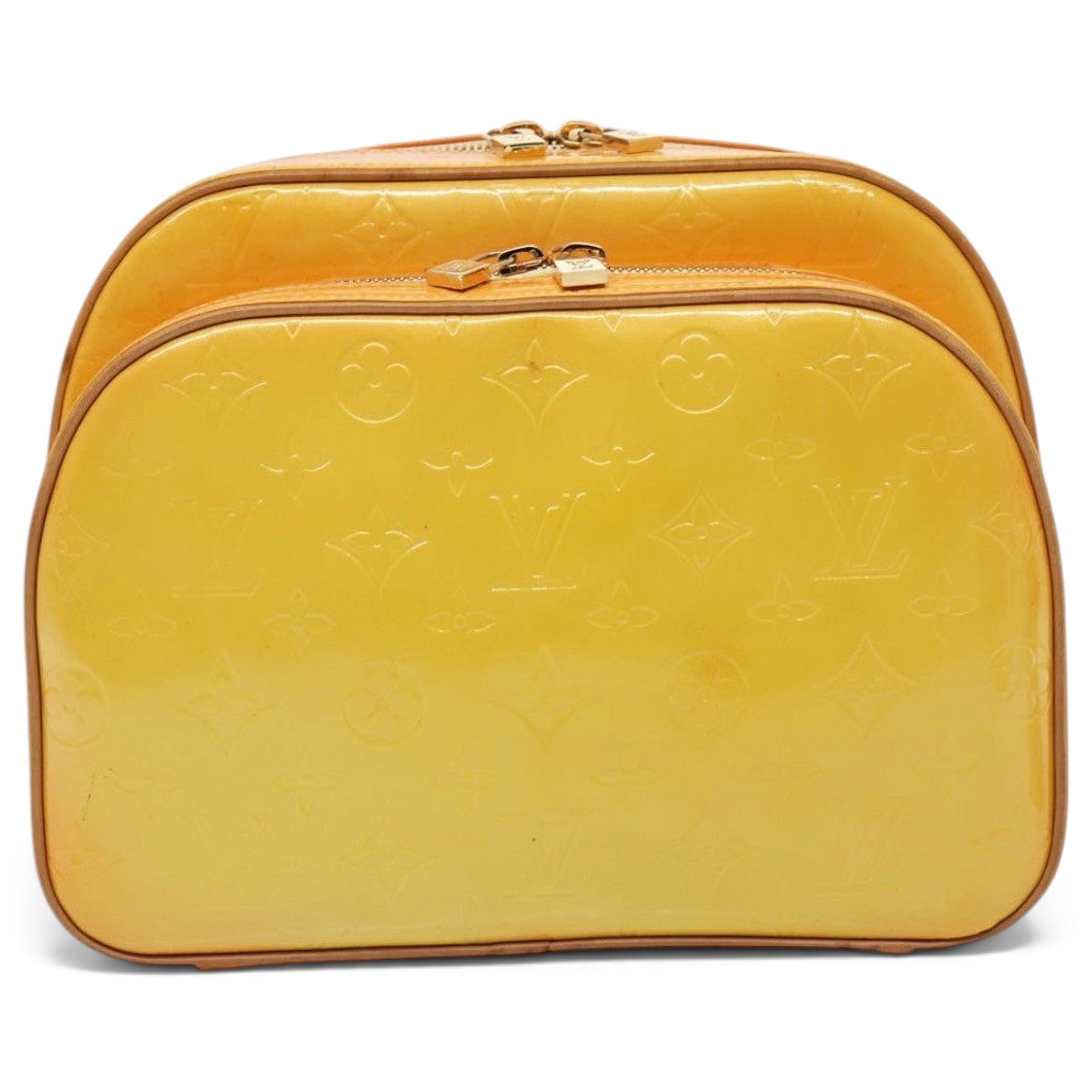 Patent leather backpack