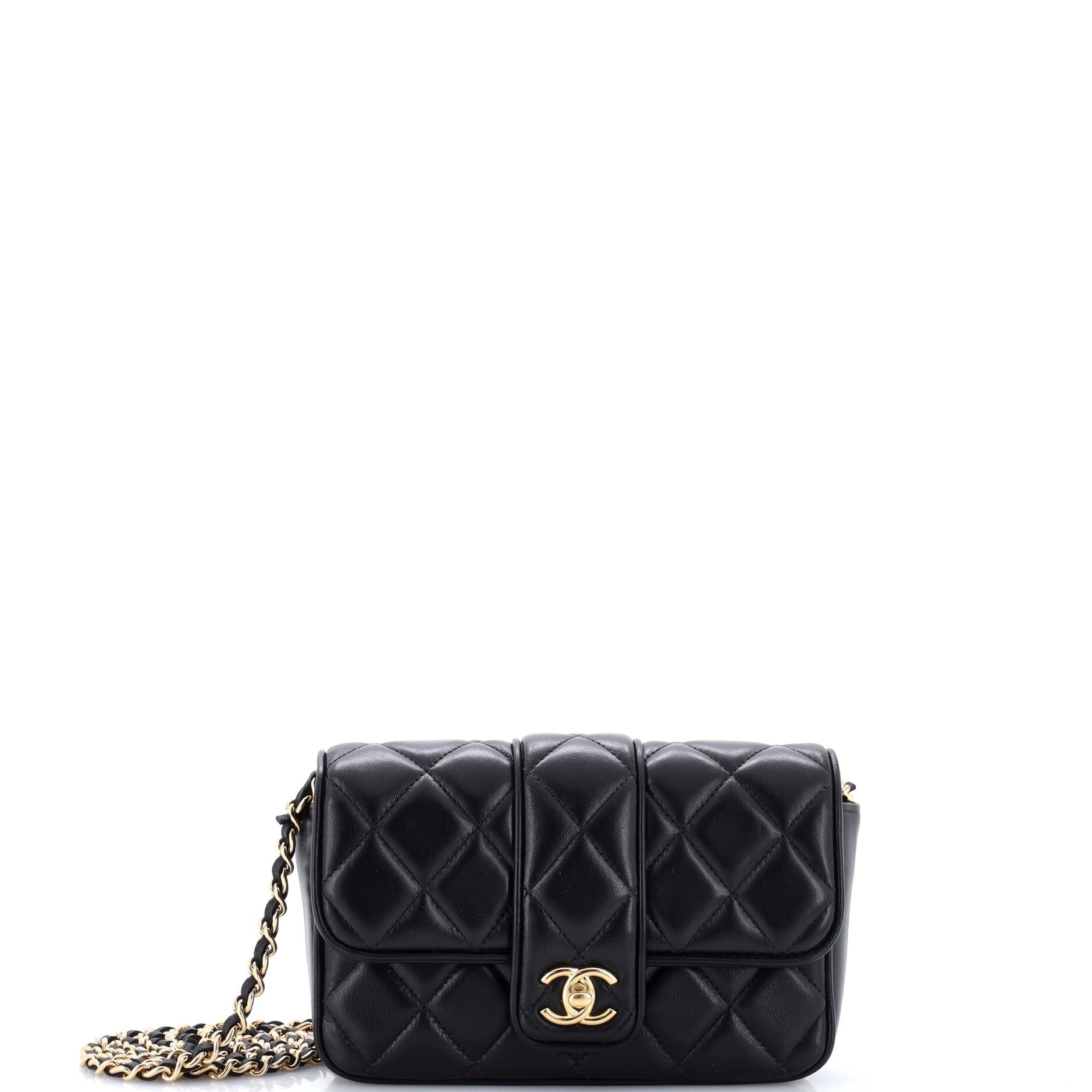 CC Tab Flap Shoulder Bag Quilted Lambskin Mini