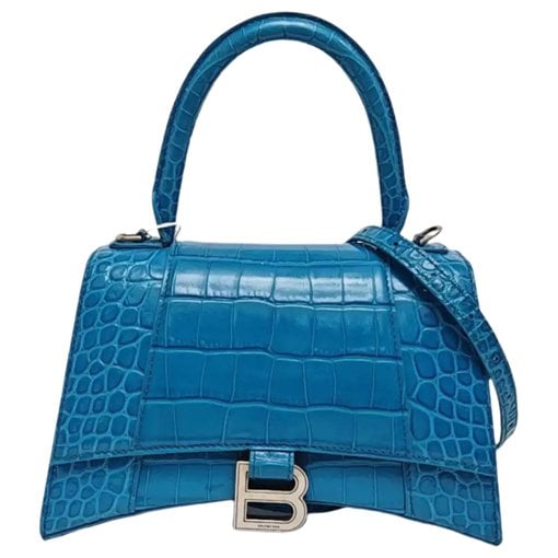 Hourglass leather handbag