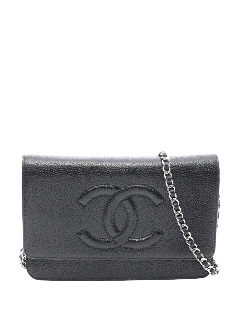 2014 CC Caviar Wallet On Chain crossbody bag