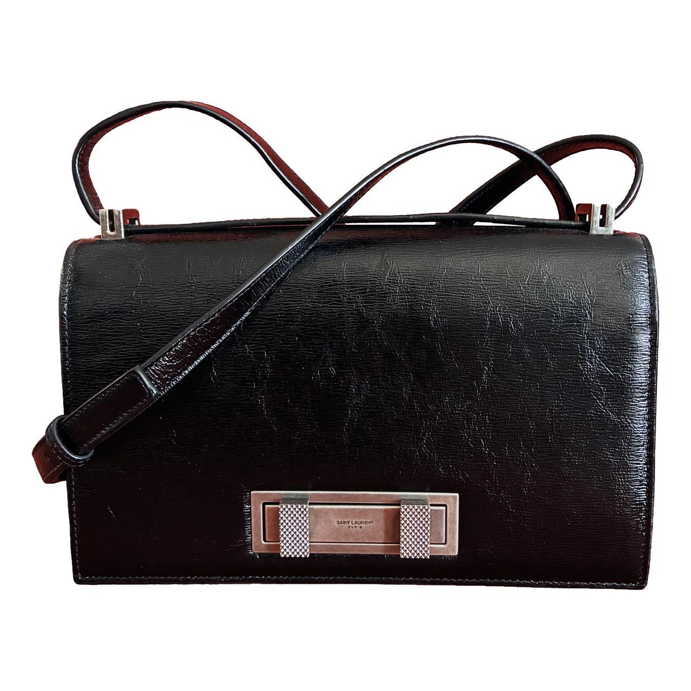 Domino patent leather handbag
