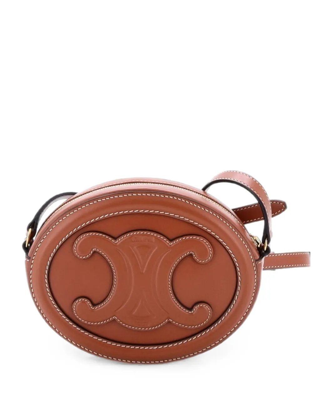 Triomphe Oval Leather Mini crossbody bag