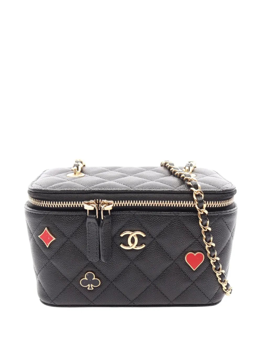 2021-2026 Small Quilted Caviar Coco Casino Vanity Case With Chain crossbody bag