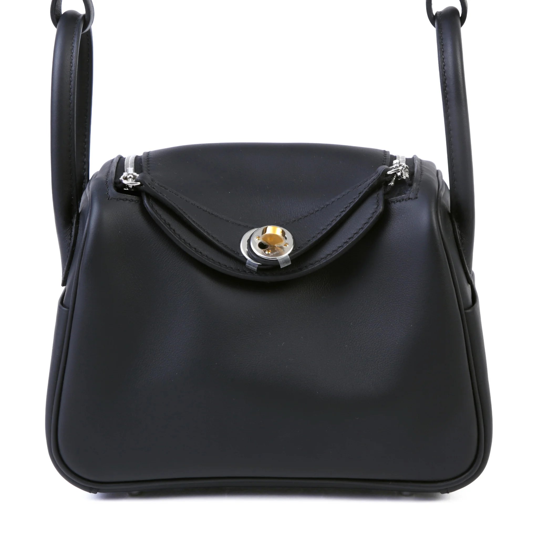 Unused ( Rank NS ) HERMÈS Mini Lindy Noir (89) Swift Electrum hardware K (2025)
