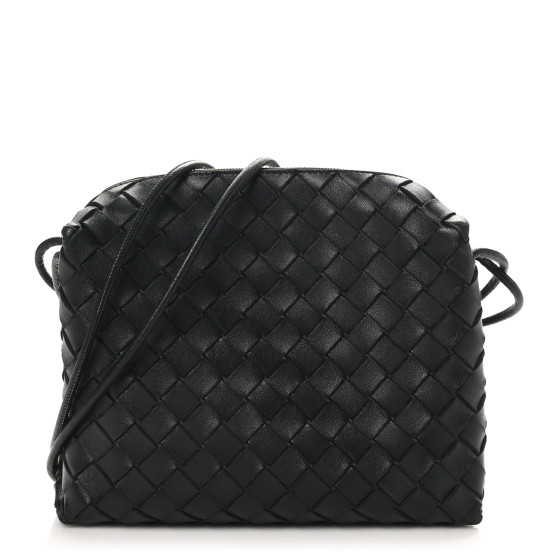 Bottega Veneta Nappa Intrecciato Small Loop Camera Bag Black