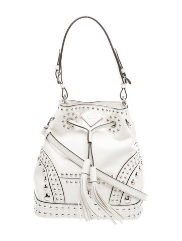 Soft Calf Leather Studded Bucket Bag