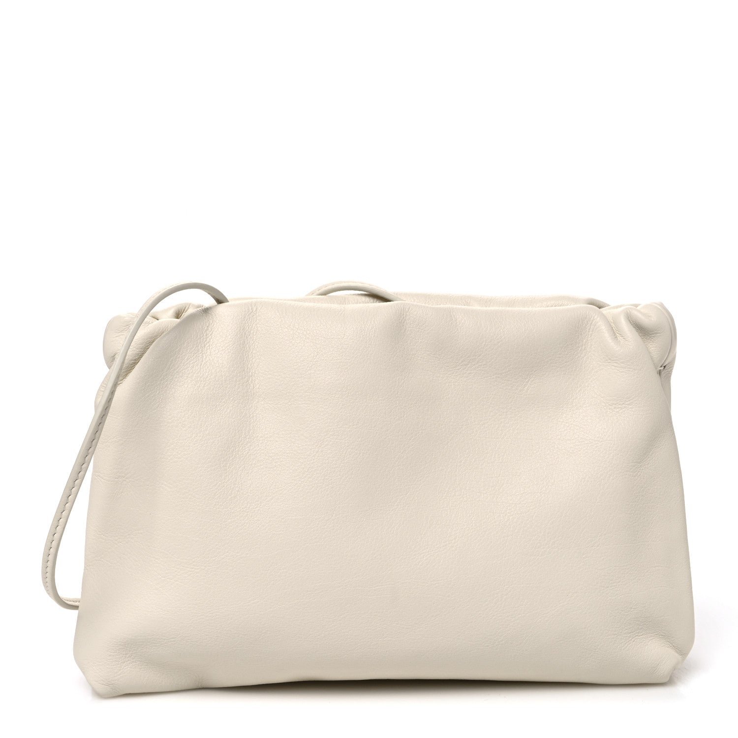 The Row Grained Calfskin Bourse Clutch Ivory