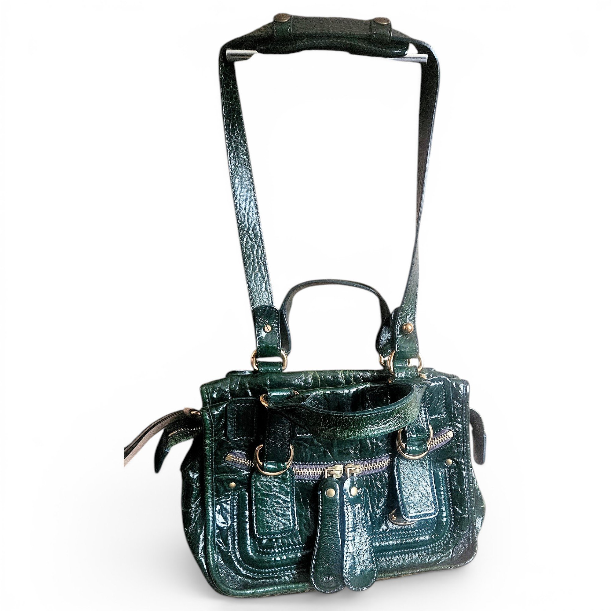 Patent leather handbag