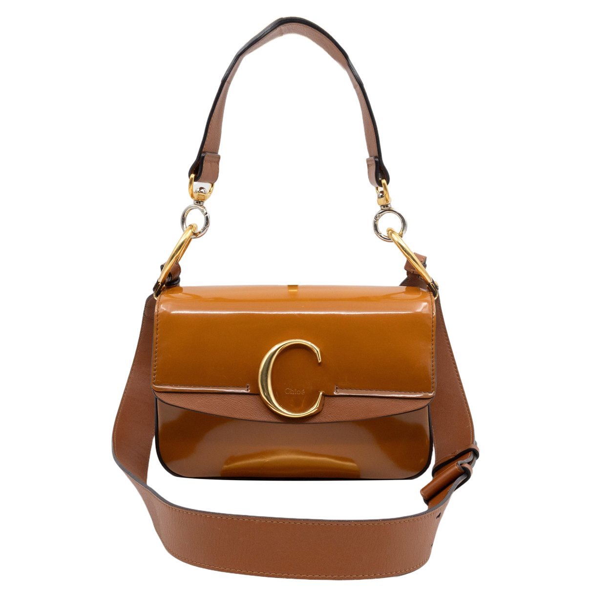 C patent leather handbag