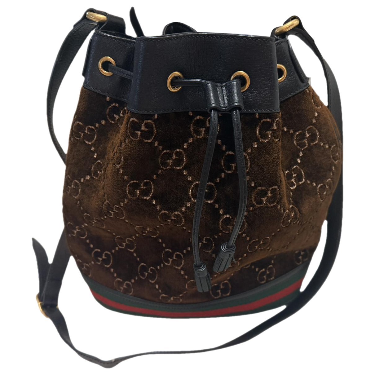 Ophidia Bucket velvet handbag