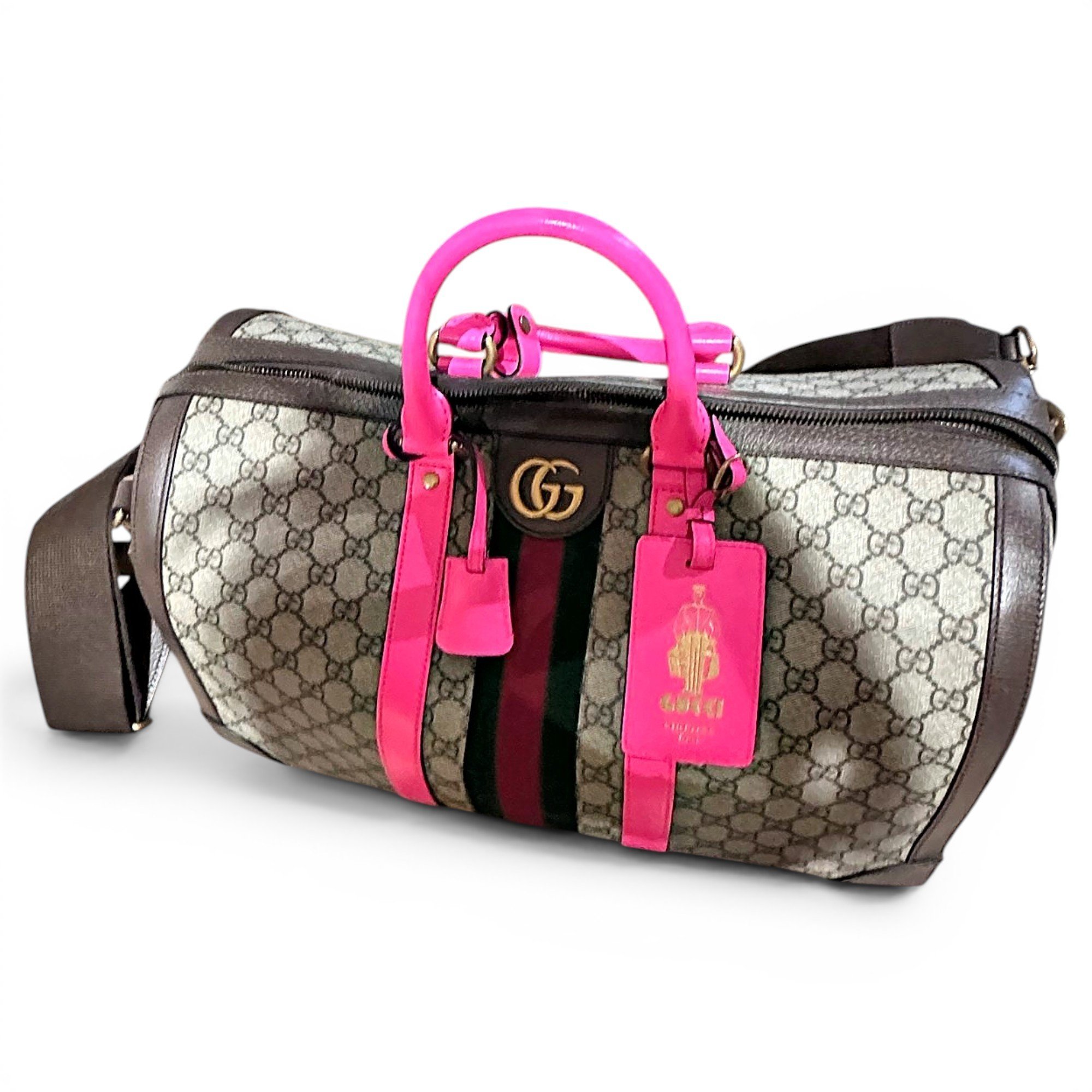 Boston leather bowling bag