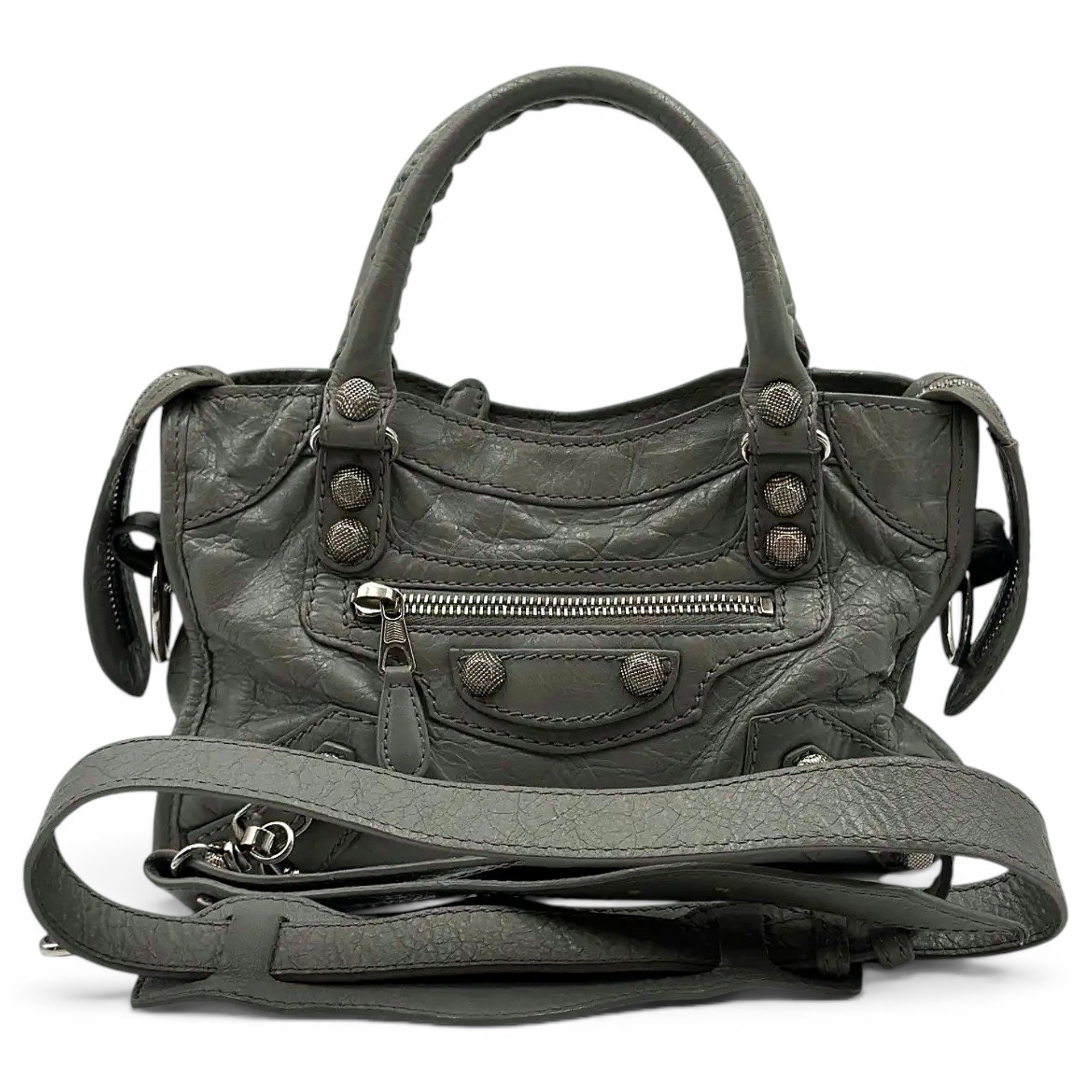 City leather handbag