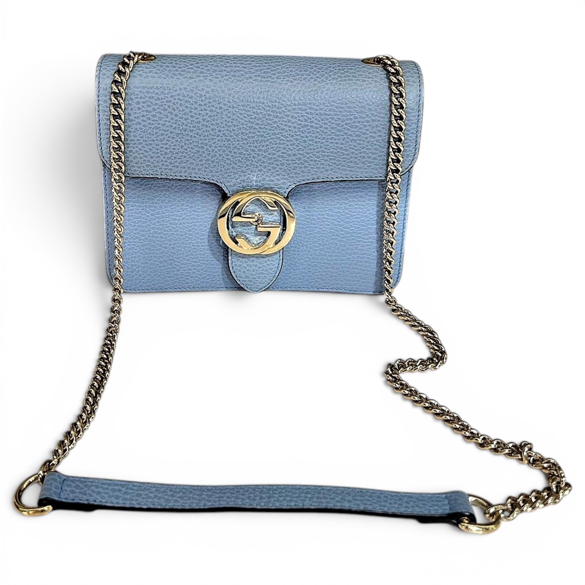 Interlocking leather crossbody bag