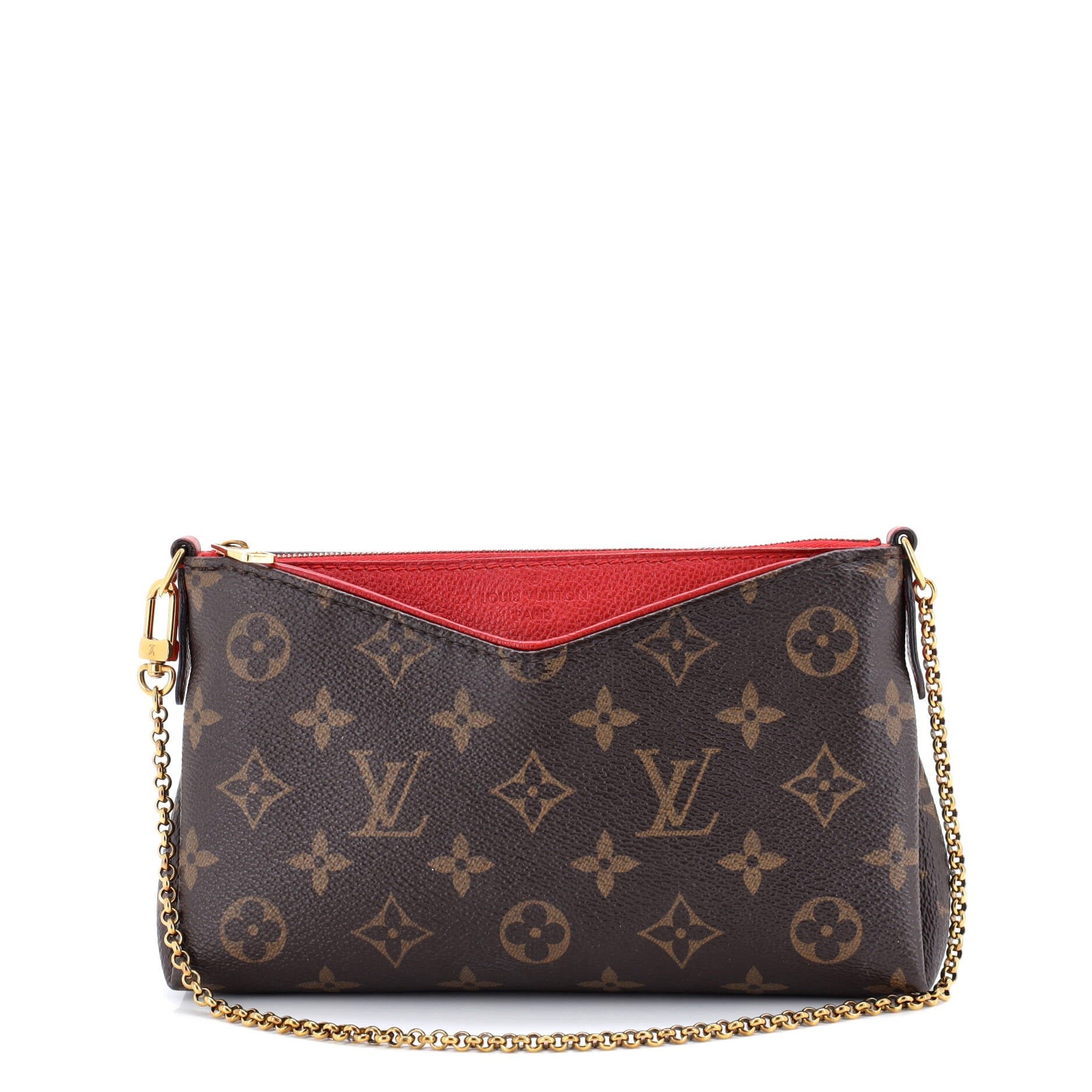 Louis Vuitton Pallas Clutch Monogram Canvas with Leather