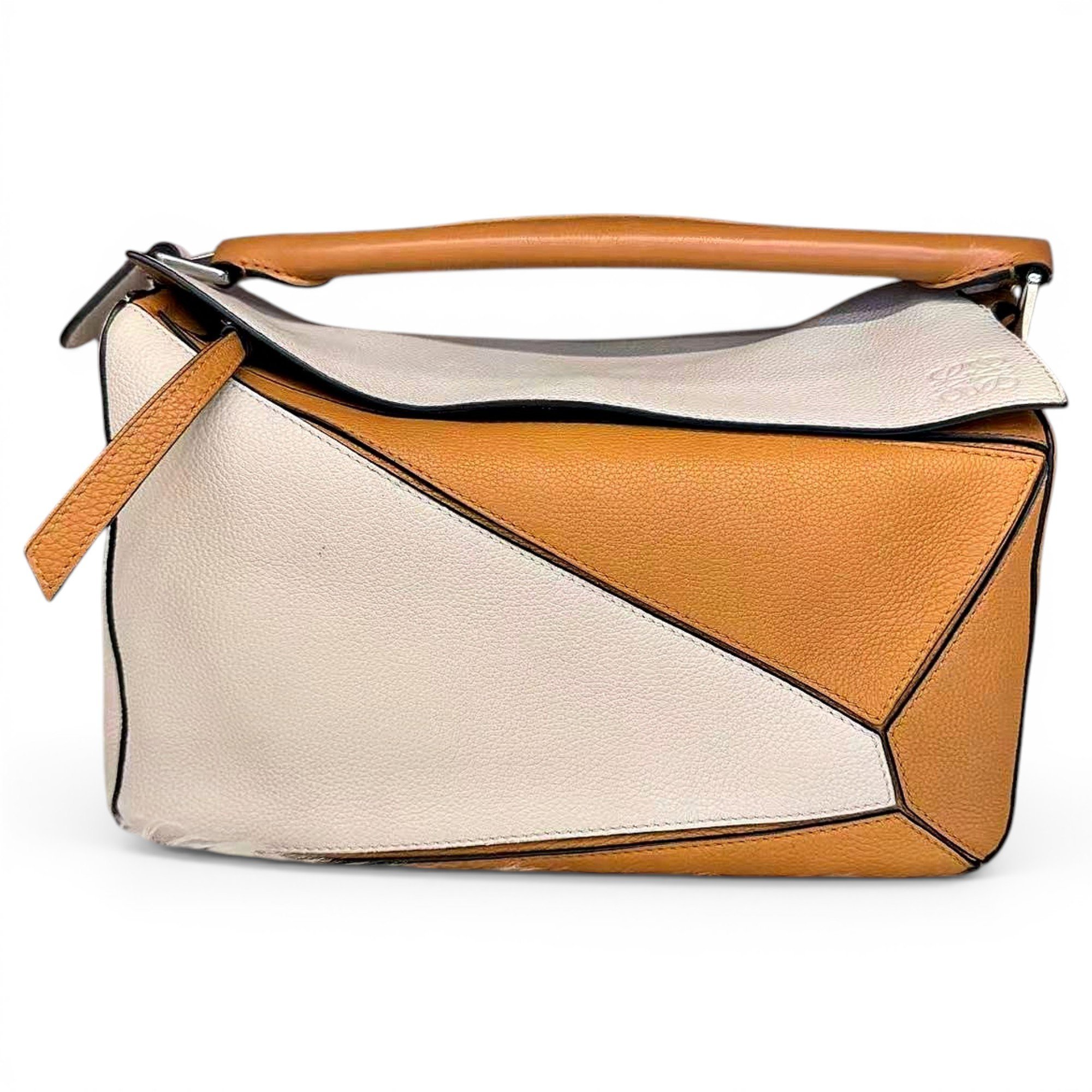Puzzle leather handbag
