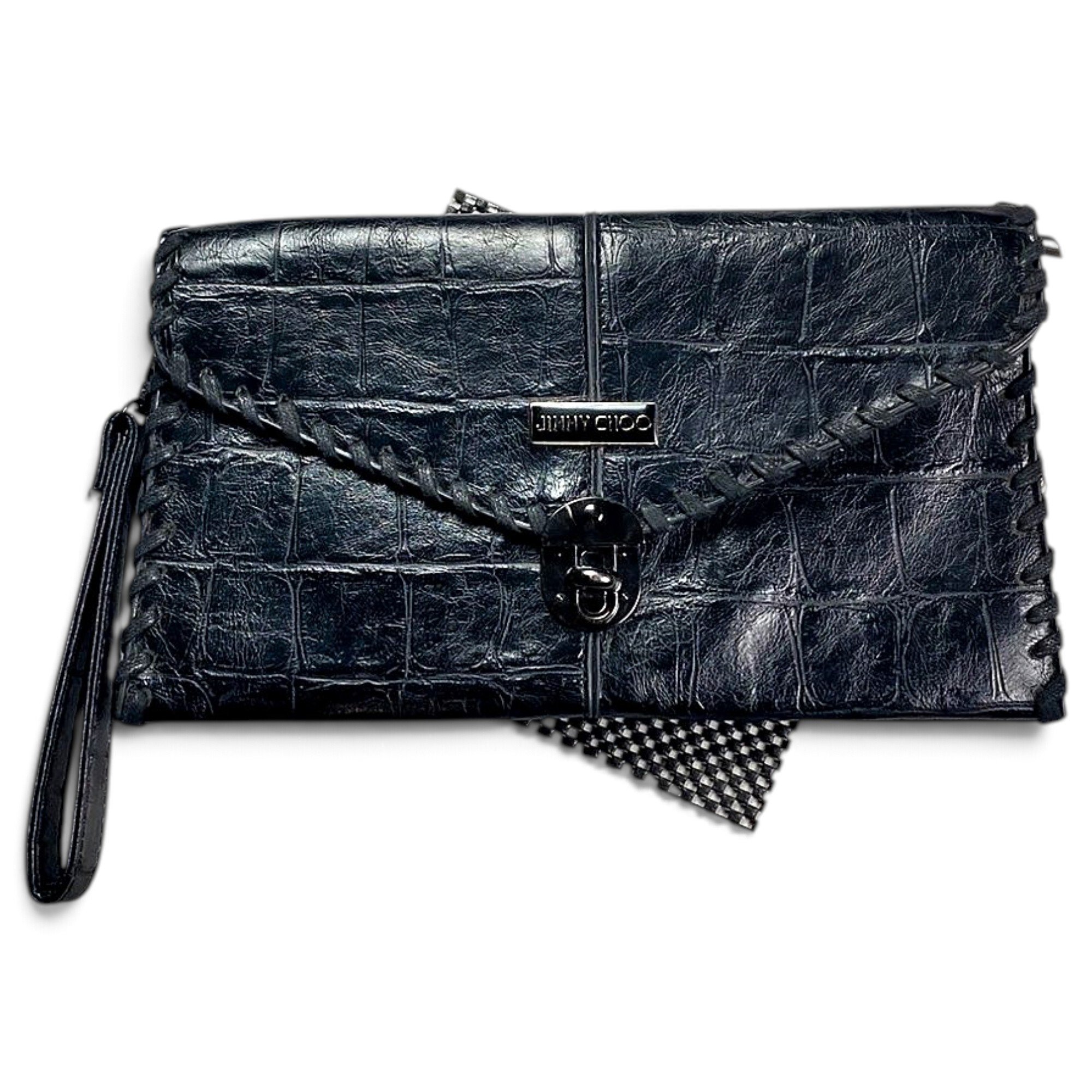 Leather clutch bag