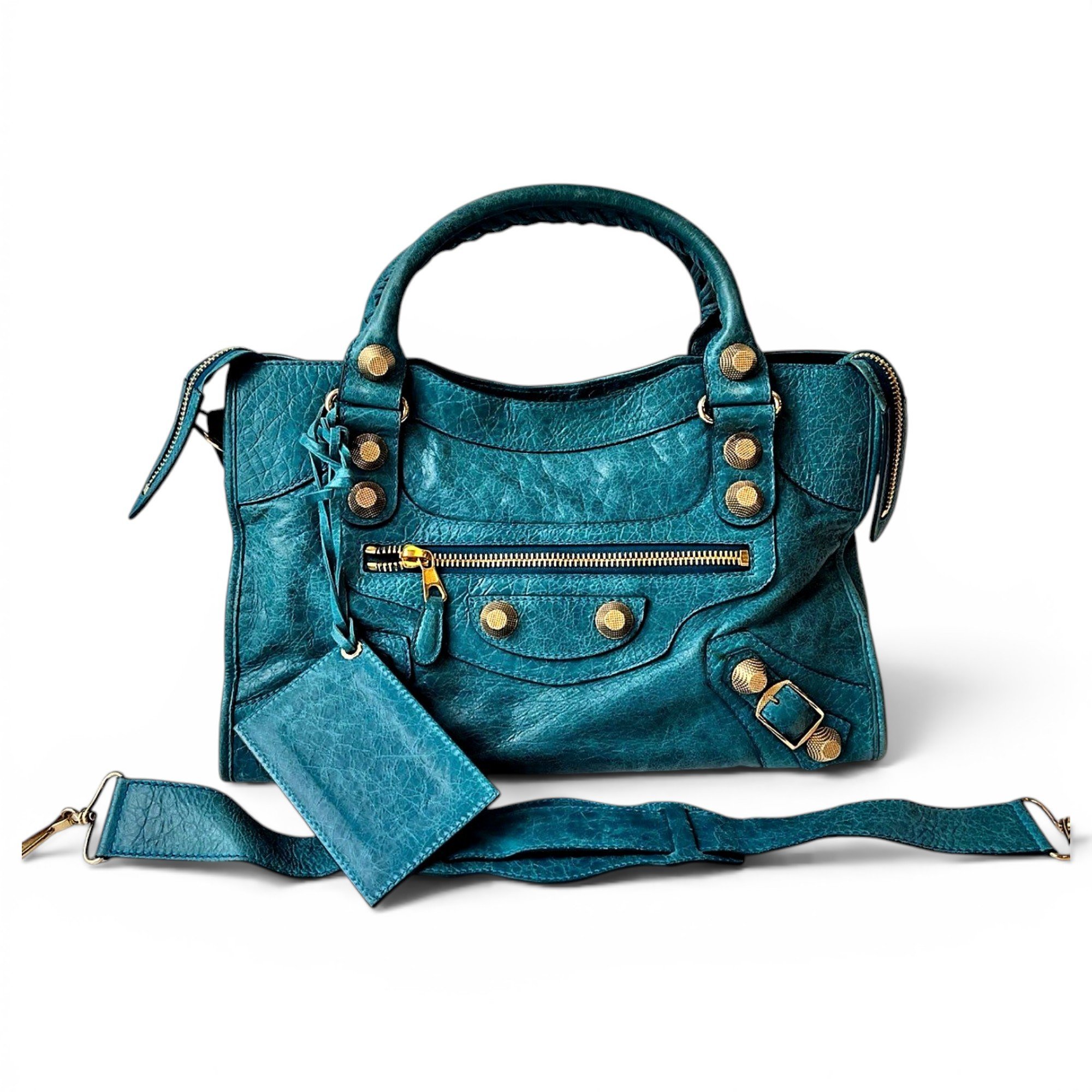City leather handbag