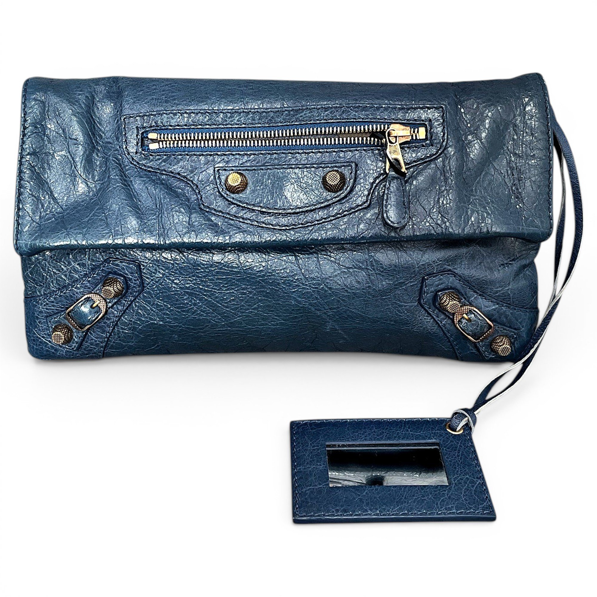 Envelop leather clutch bag
