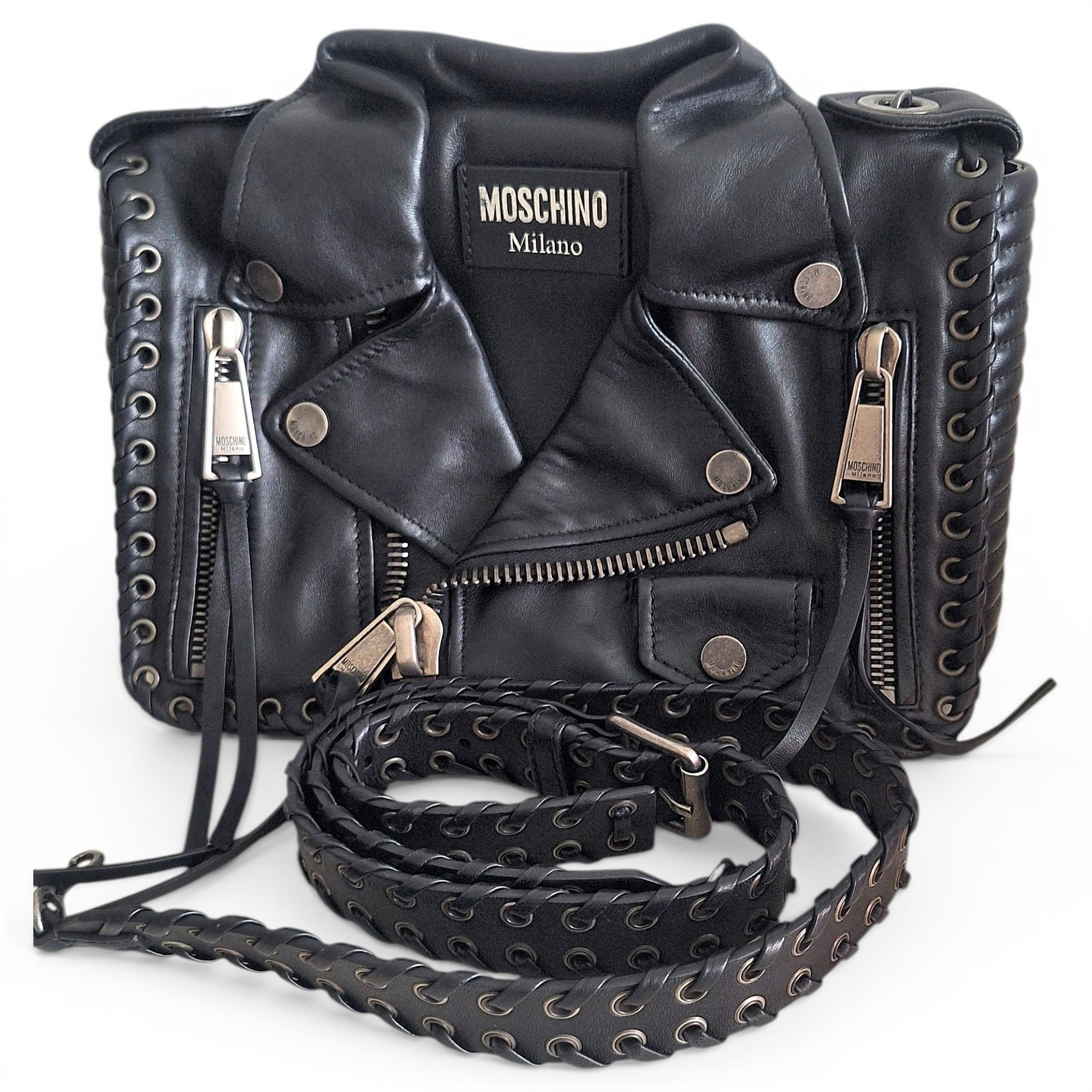 Moschino Biker leather handbag
