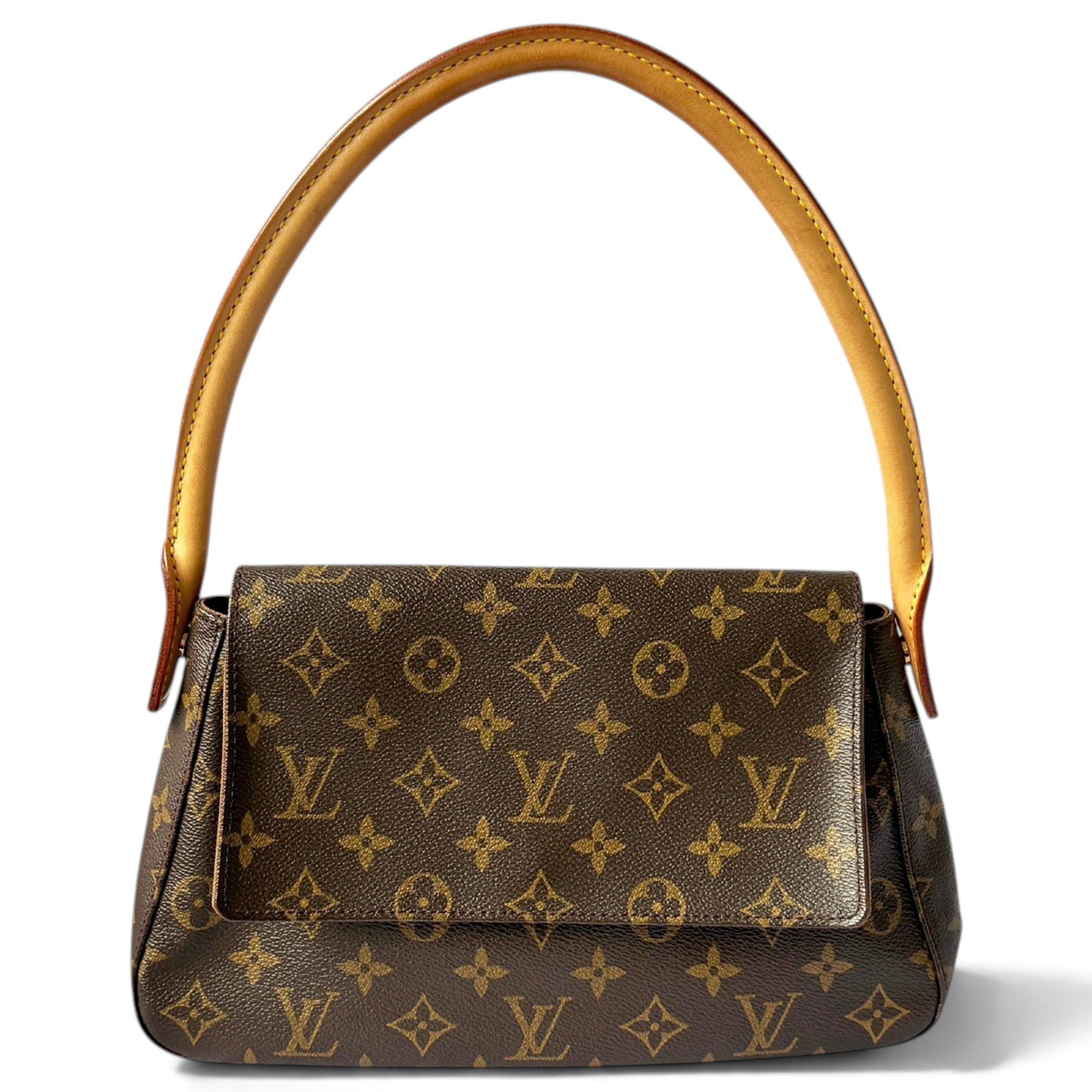 Looping leather handbag