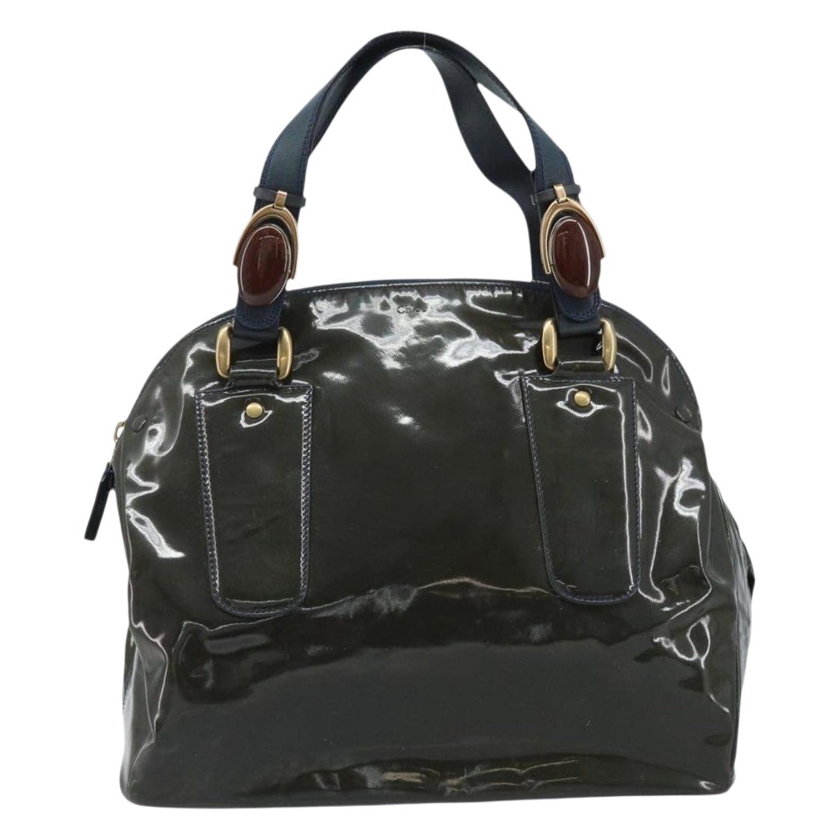 Patent leather handbag