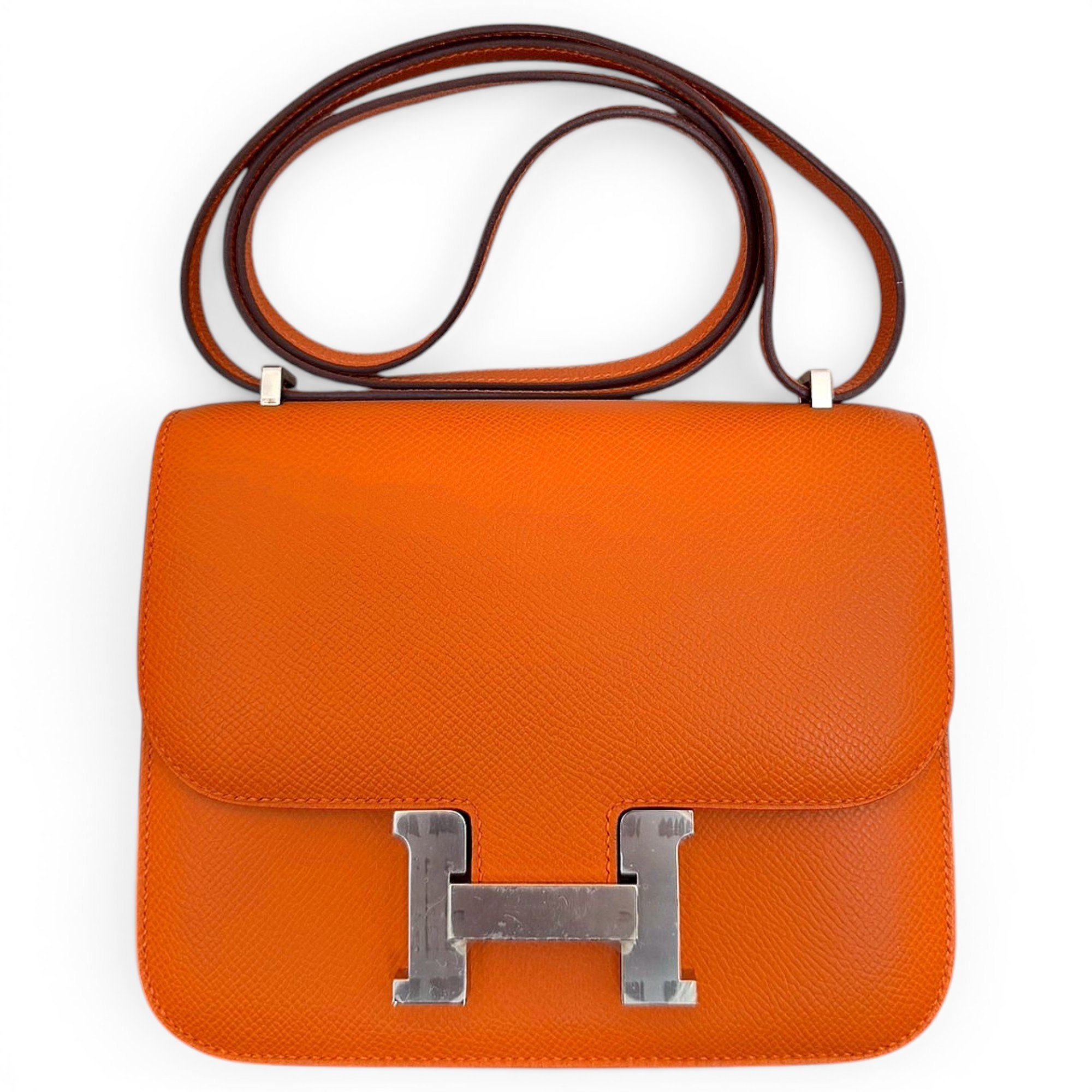 Hermes Constance 18 Handbag Orange Epsom Leather 2025