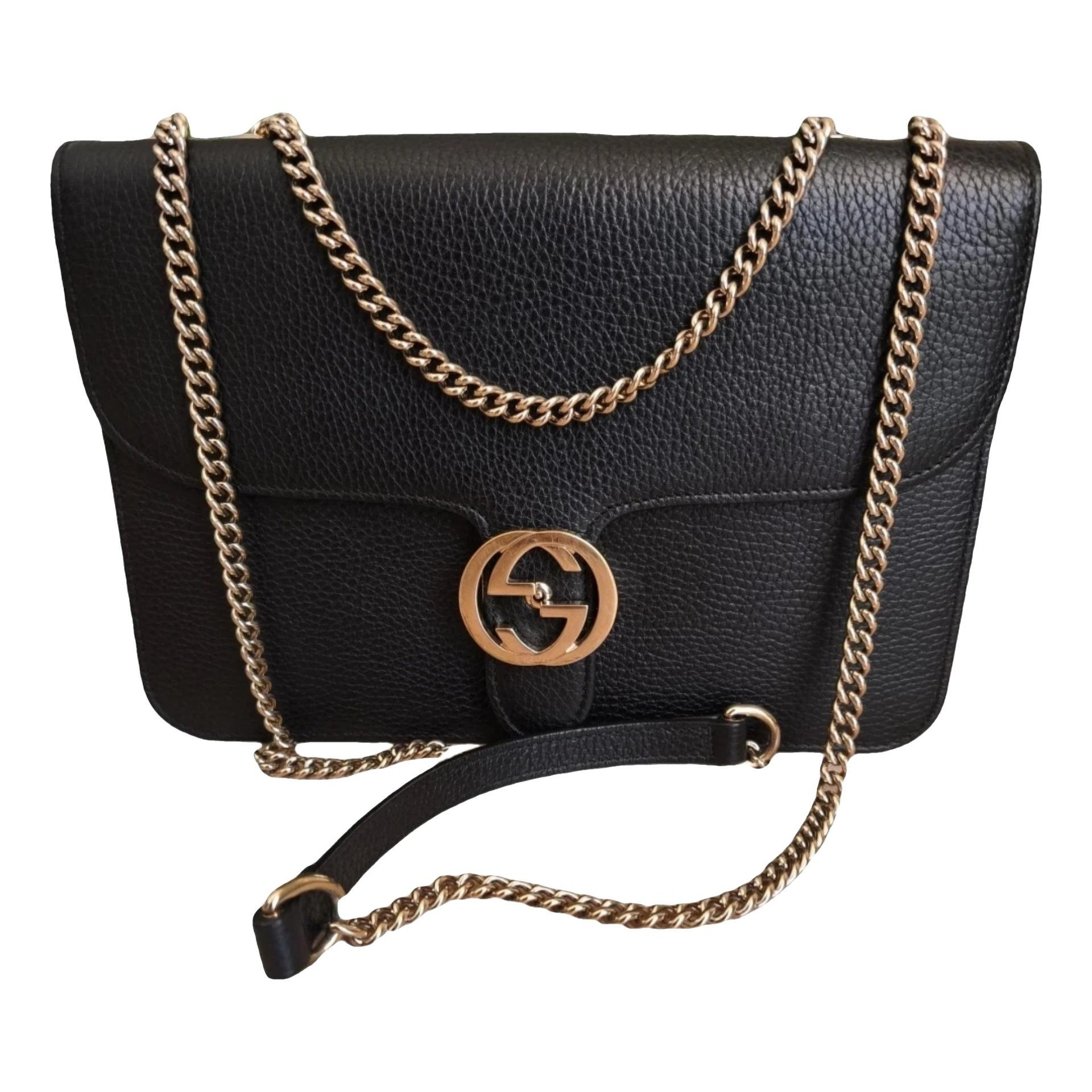 Interlocking leather crossbody bag