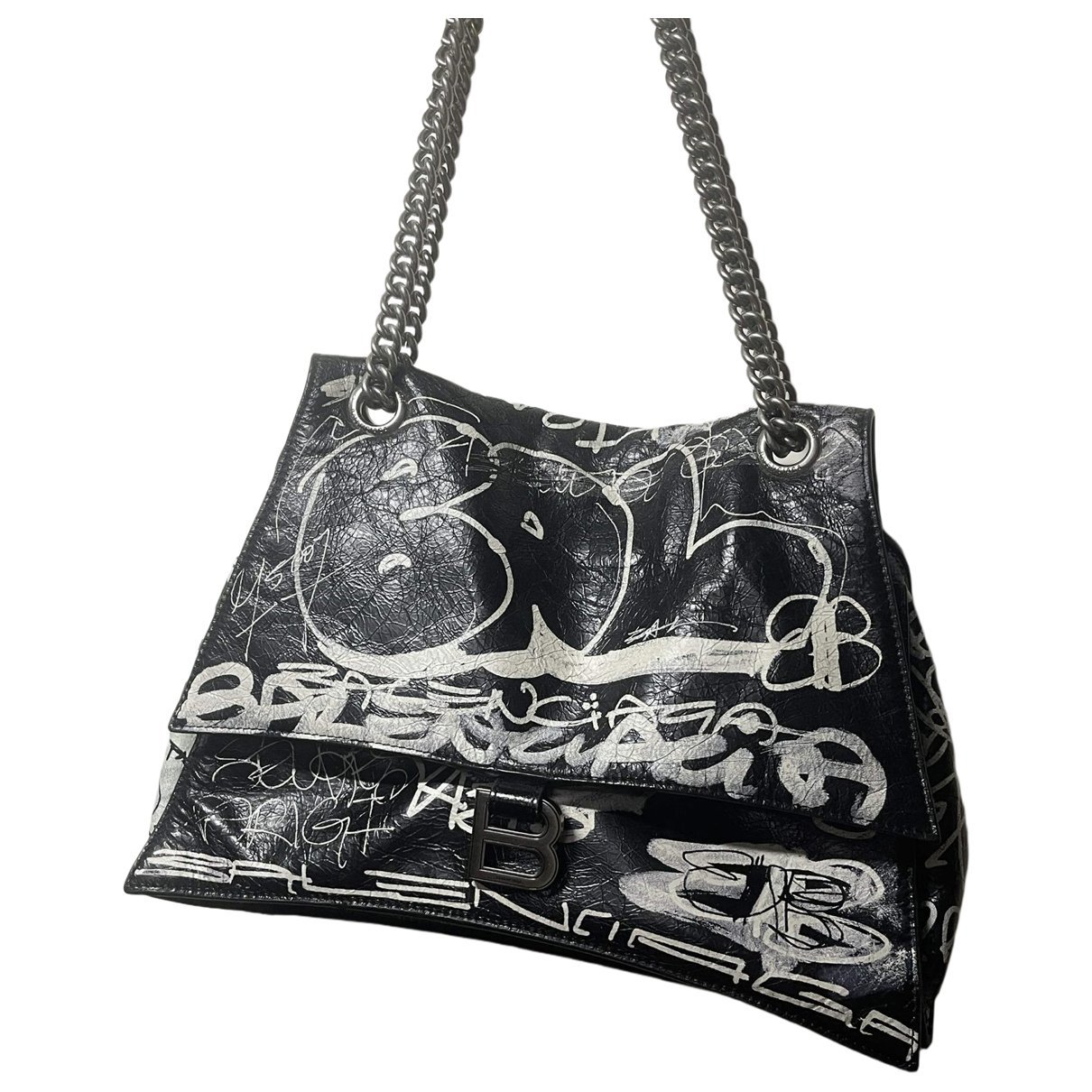 Crush leather handbag