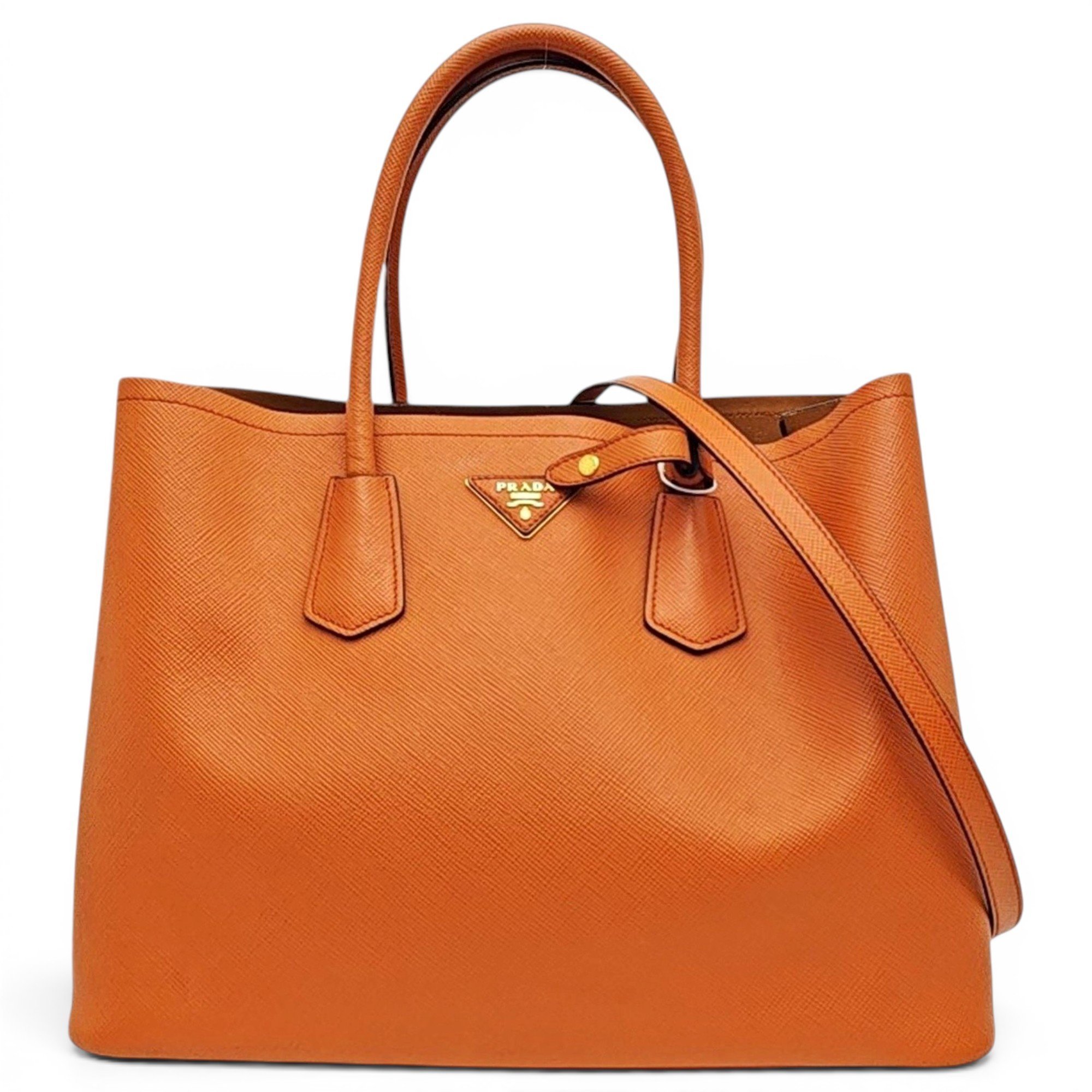 Double leather handbag