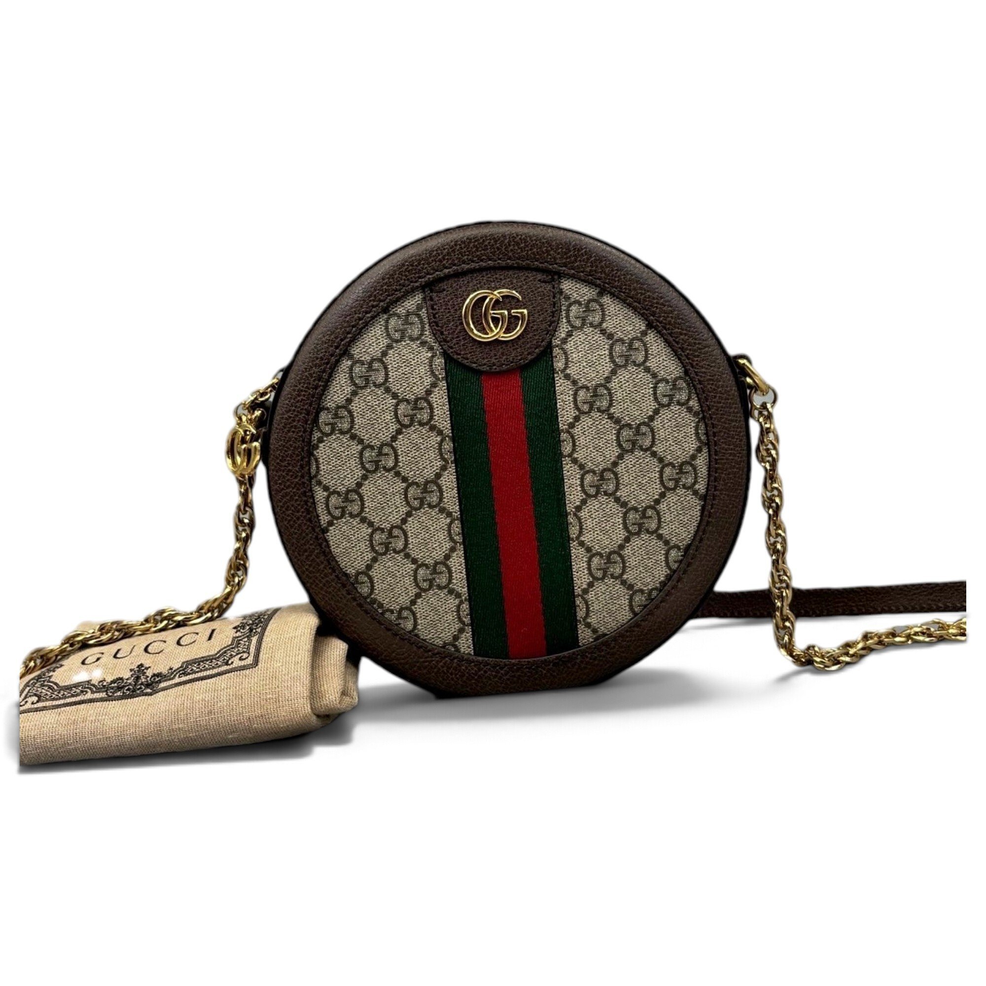 Ophidia Round leather handbag