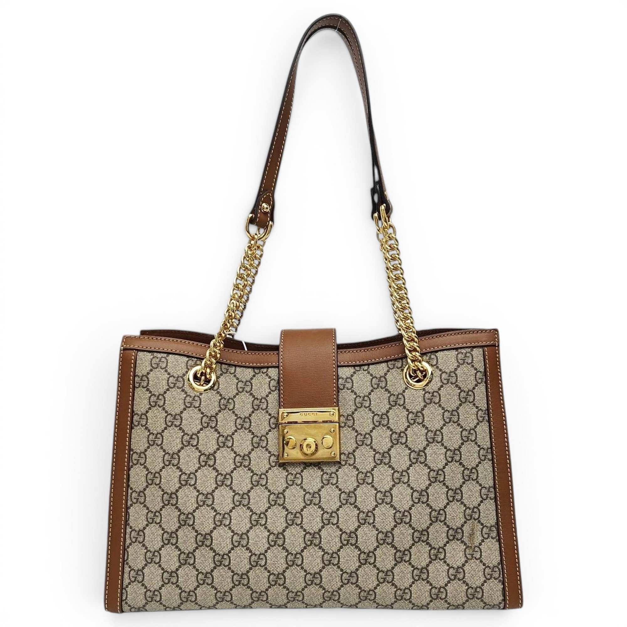 Padlock leather handbag