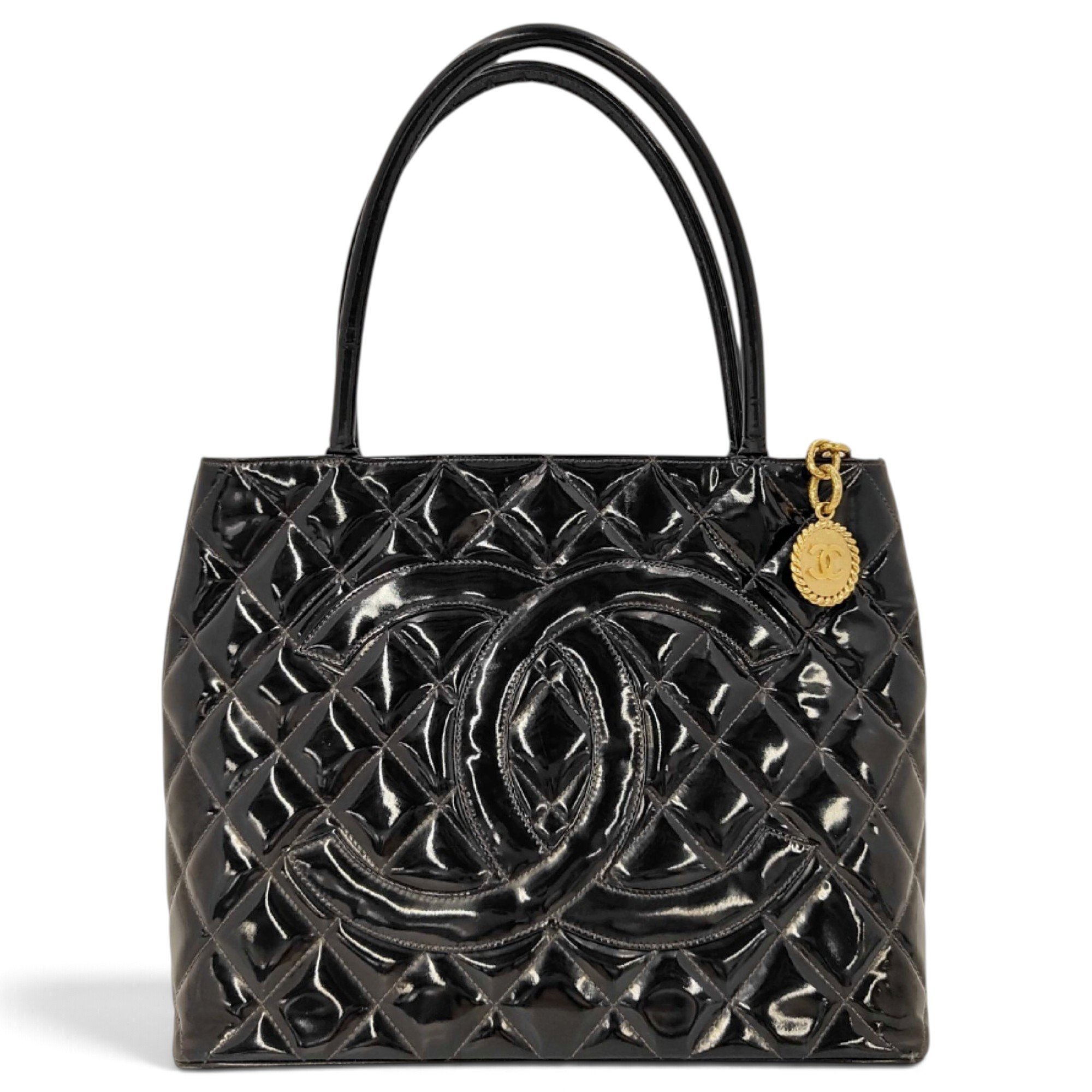Patent leather tote