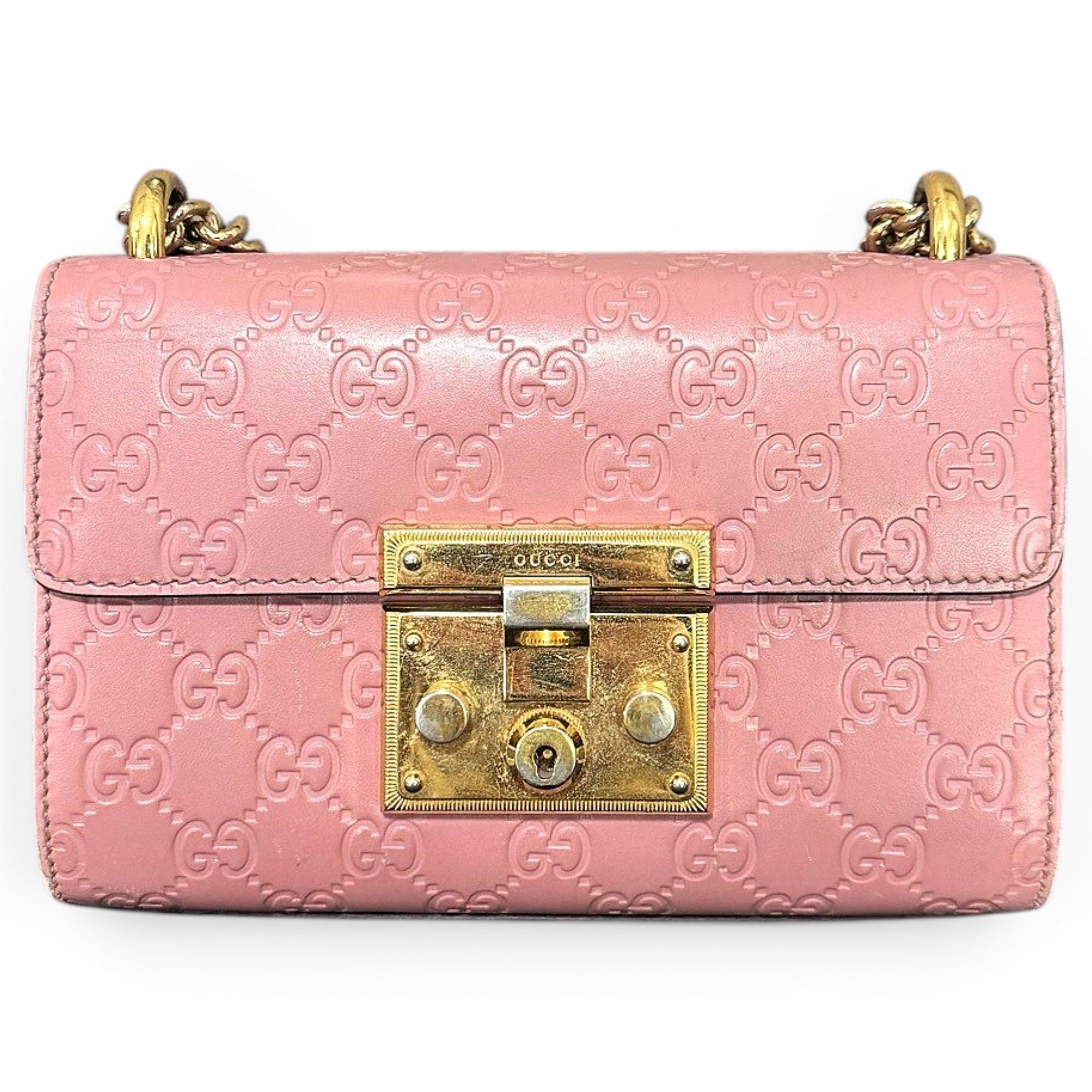 Padlock leather handbag