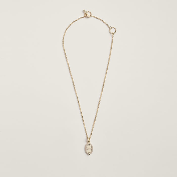 Marron Glacé Mini Maillon Pendant, Small Model