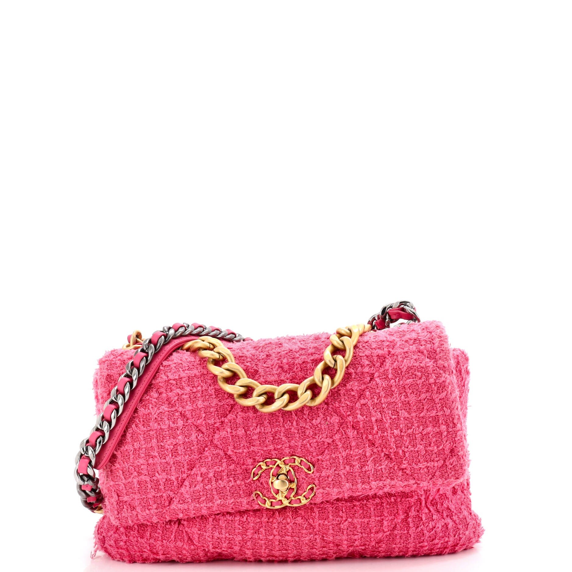 19 Flap Bag Quilted Tweed Large