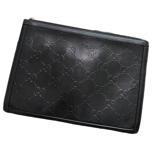 Leather clutch bag