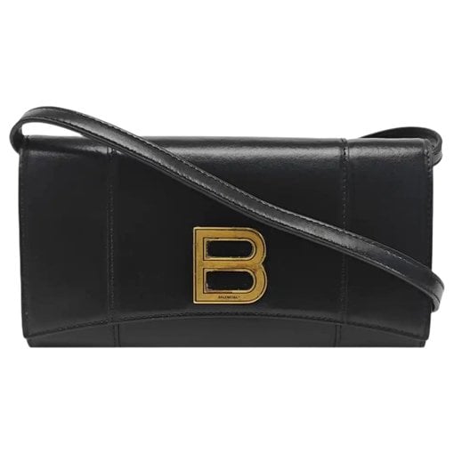 Hourglass leather crossbody bag