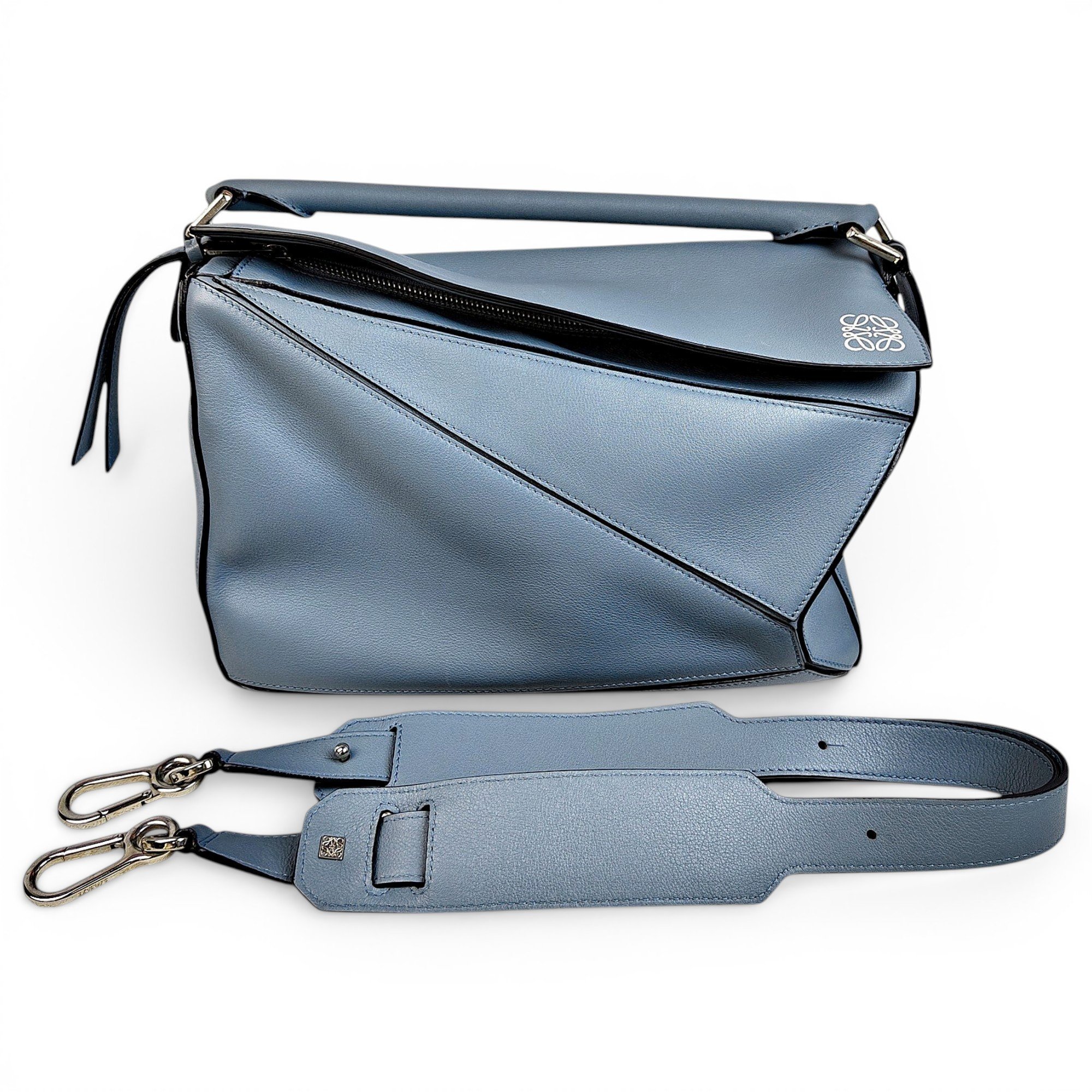 Puzzle leather handbag