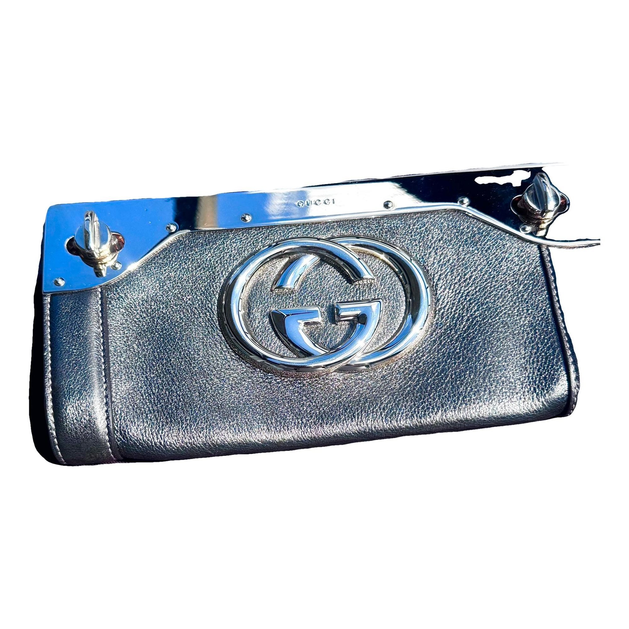 Leather clutch bag